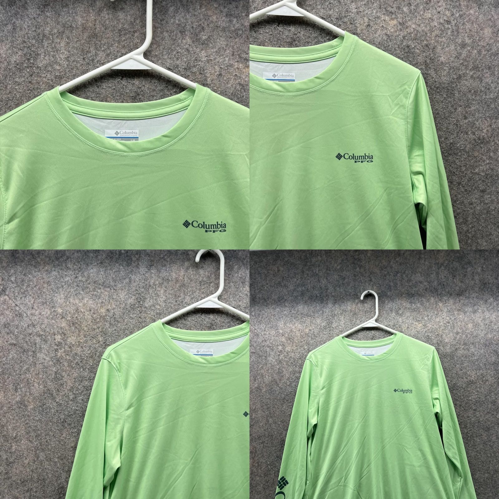 Vintage Columbia Shirt Men Large Beach Green Long Sleeve Crewneck Polyester Big Print Size US L / EU 52-54 / 3 - 8 Thumbnail