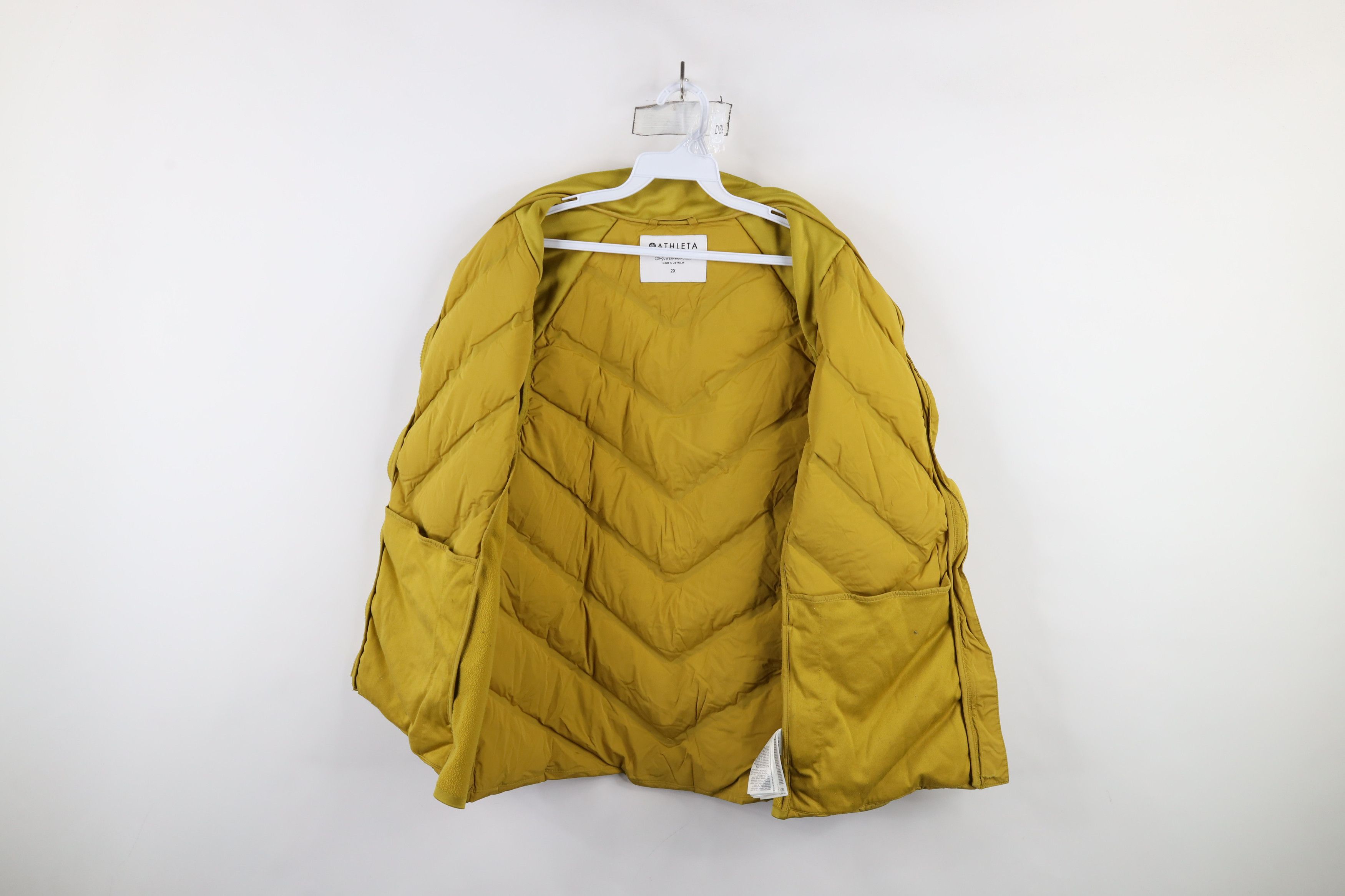 Athleta × Vintage Athleta Down Insulated Full Zip Puffer Vest Jacket Yellow Size XXL / US 16-18 / IT 52-54 - 8 Thumbnail