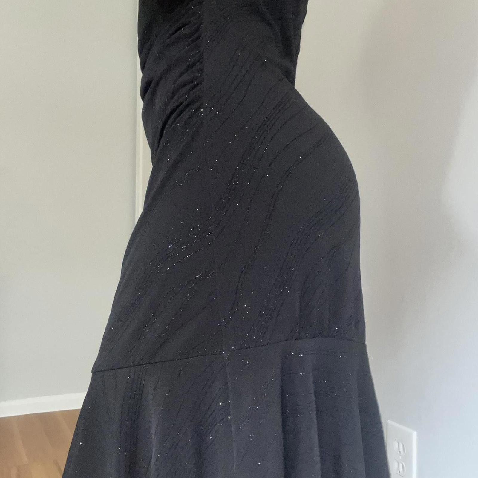 Other Black strapless midi dress with silver glitter Size L / US 10 / IT 46 - 4 Thumbnail