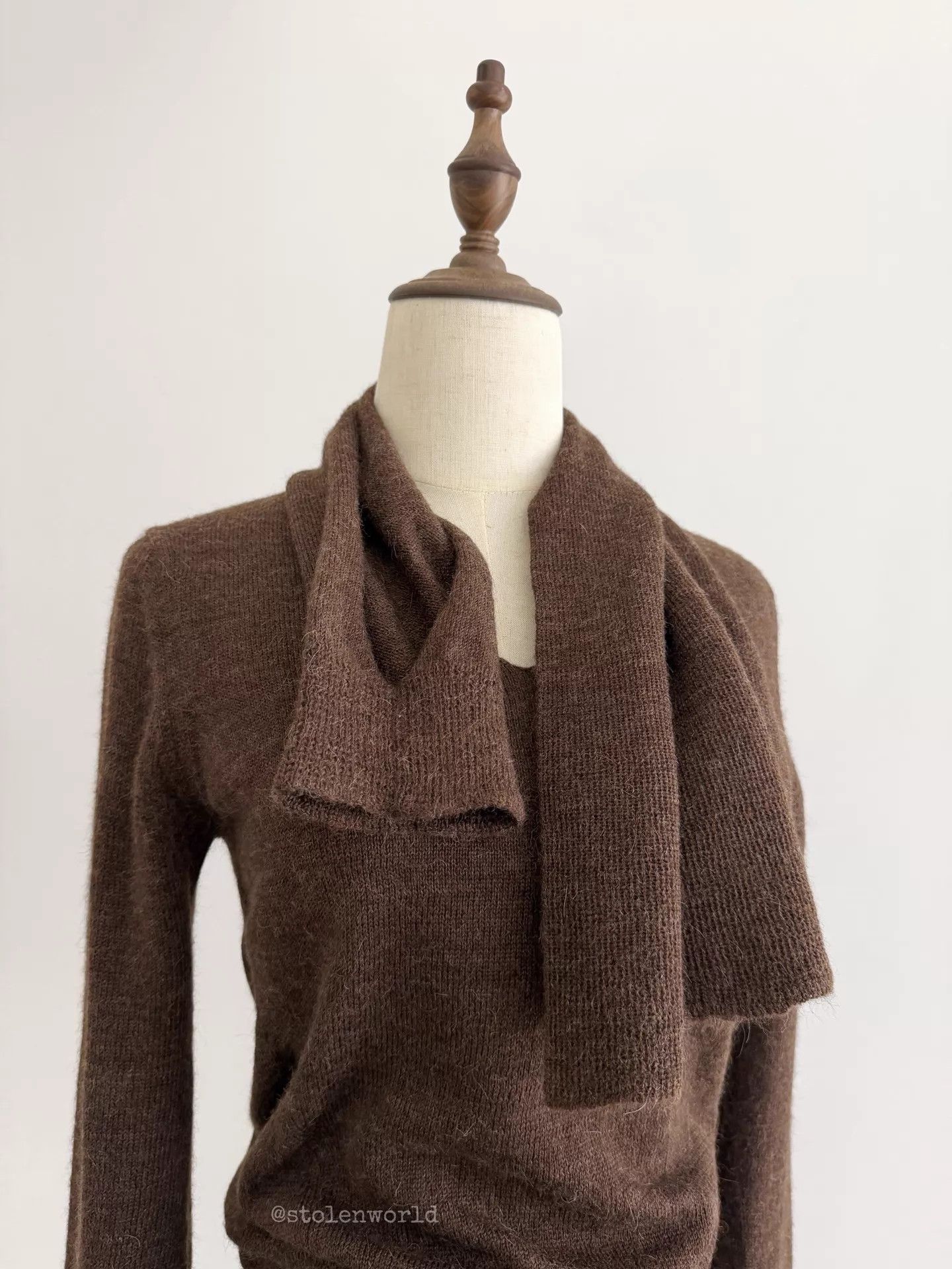 Limi Feu Limi feu Irregular Knit Top w/ Scarf Cuffed 7/8 Sleeves Size S / US 4 / IT 40 - 2 Thumbnail