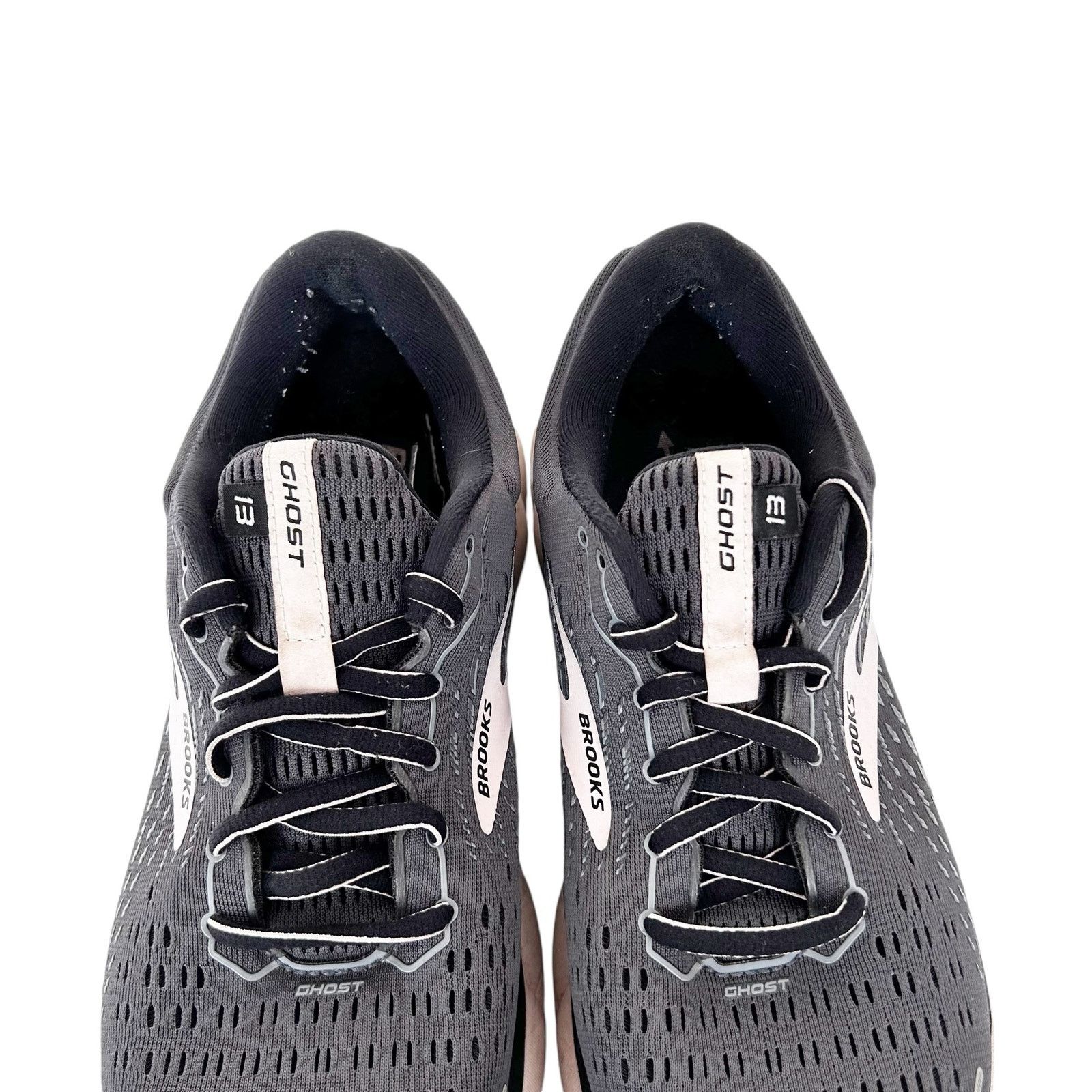 Brooks Ghost 13 Black Gray Running Sneakers Sz Wide