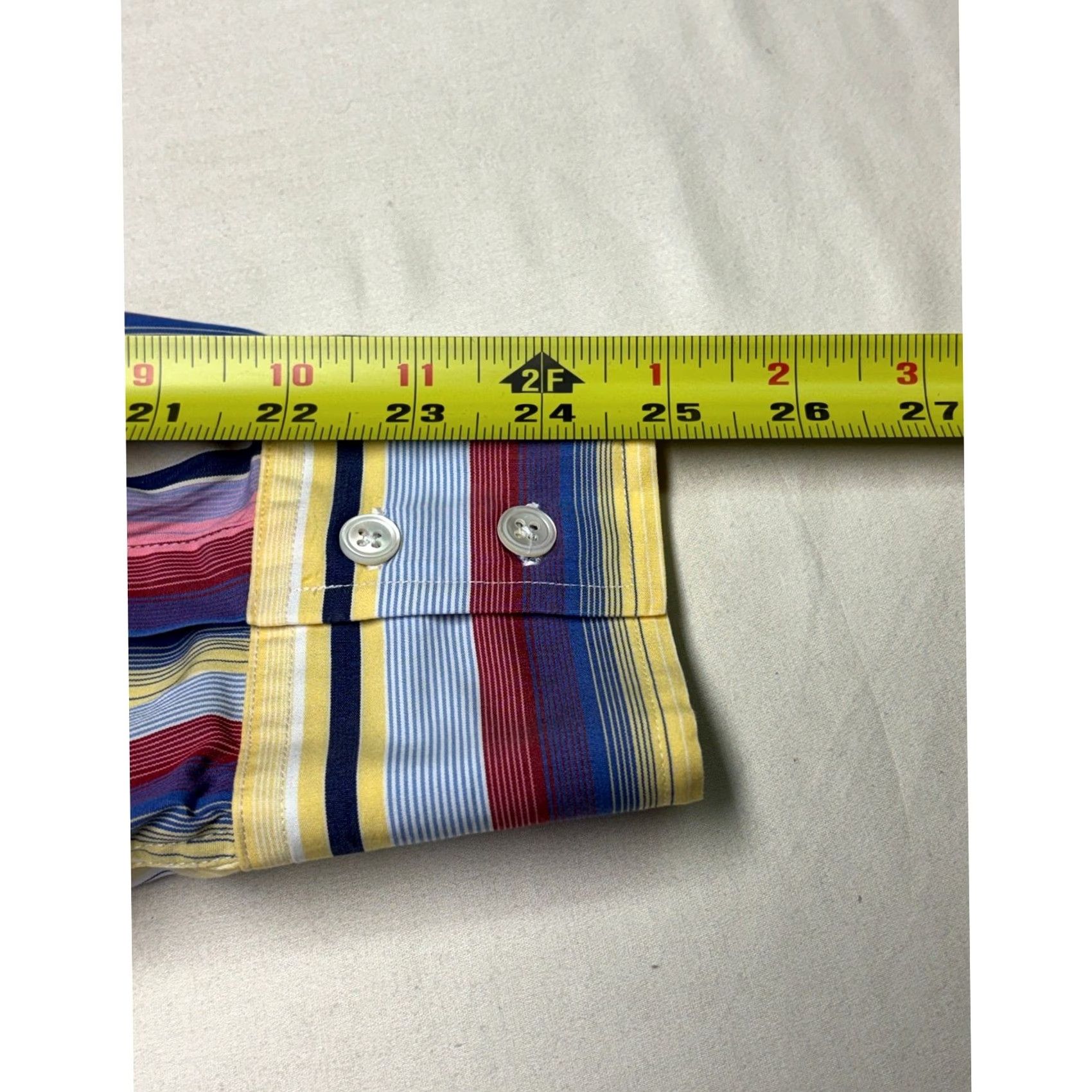 Faconnable VINTAGE Facconable shirt Mens Button-Down Striped Yellow Cotton Long Sleeve L Adult Mens Gender: Mens Size US L / EU 52-54 / 3 - 8 Thumbnail