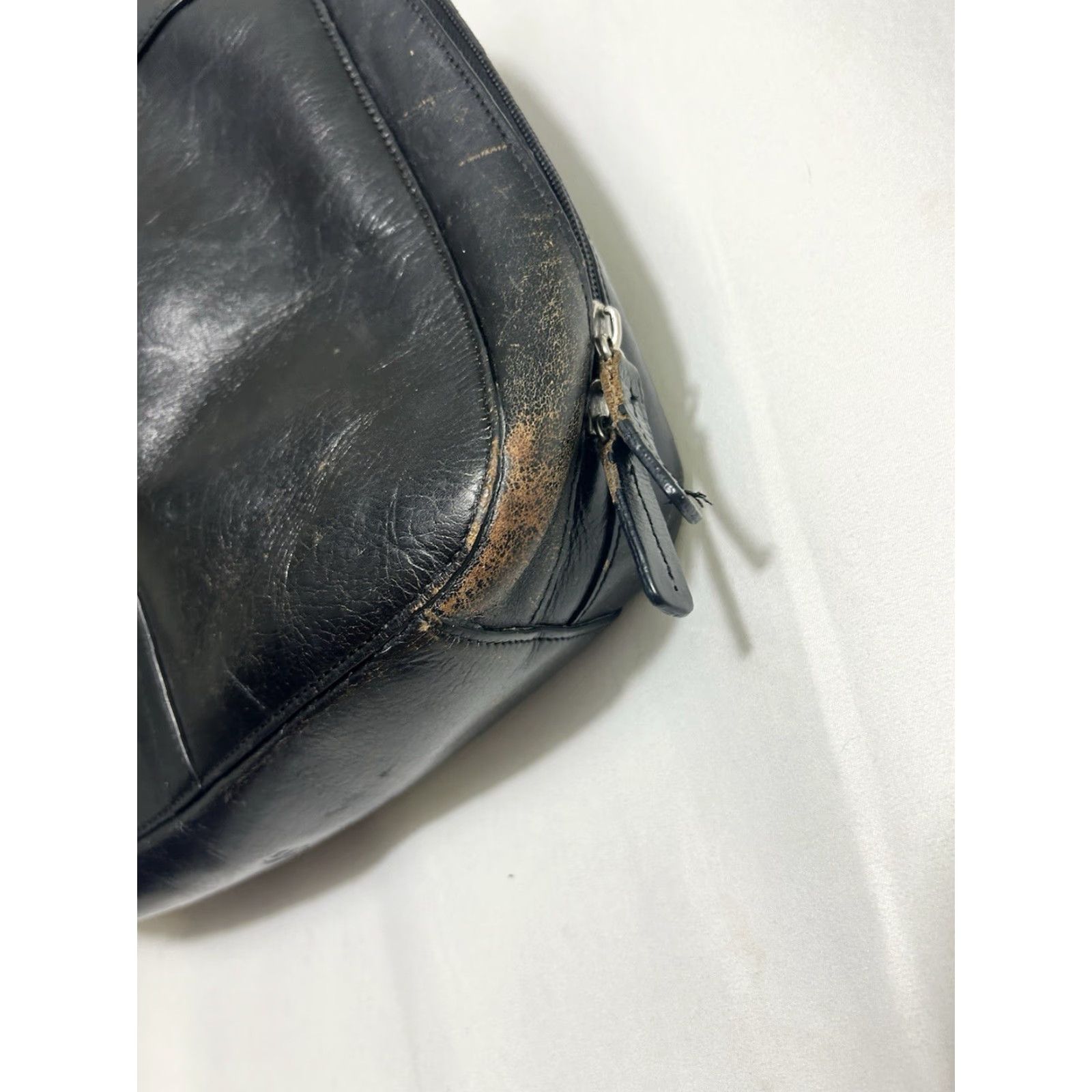Etienne Aigner VINTAGE Etienne Aigner Black Leather Mini Backpack Purse Distressed 11x9.5x3 Women Mini Backpack Leather Distressed 11x9.5x3 Womens Size ONE SIZE - 6 Thumbnail