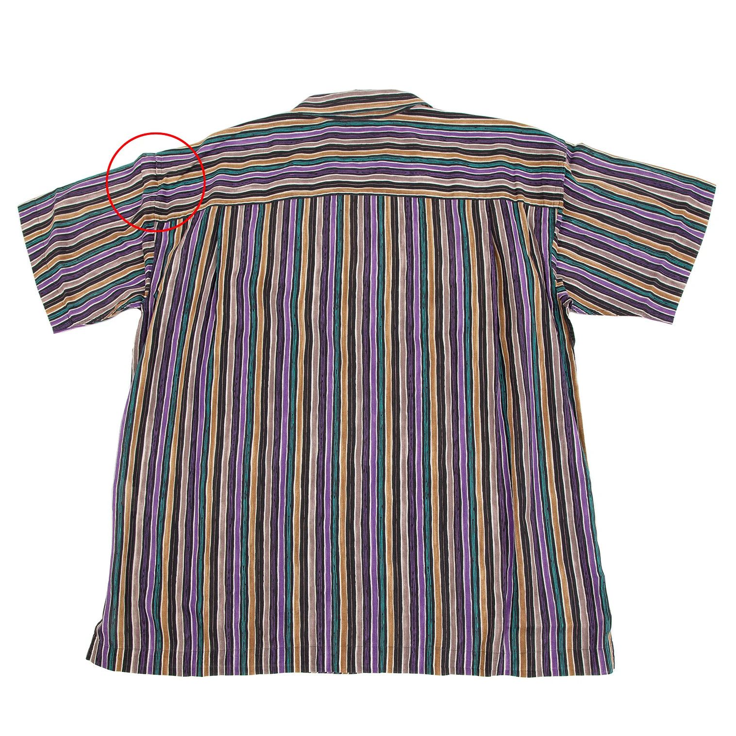 Issey Miyake Cotton Stripe Short Sleeve Shirt Multi M Size US M / EU 48-50 / 2 - 14 Thumbnail