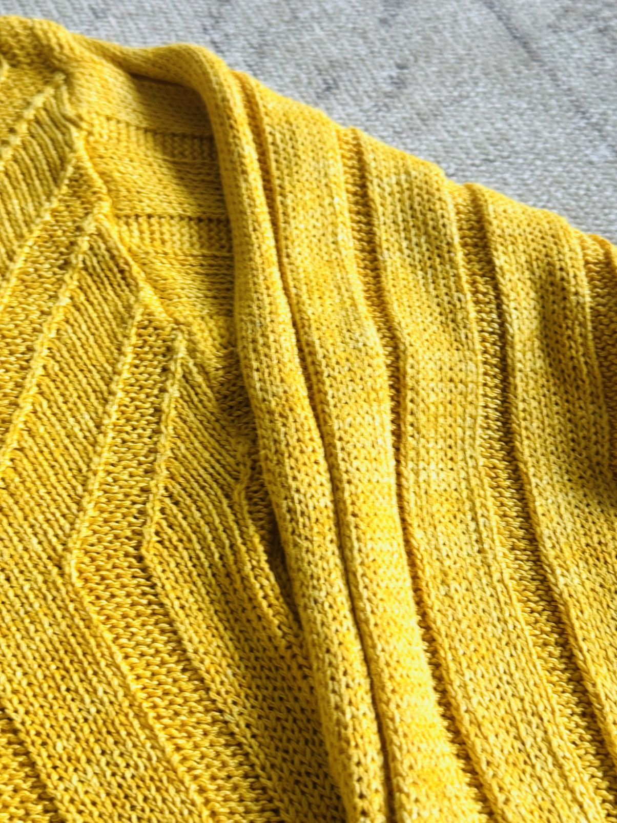 Vintage Vintage Italian cable knit linen sweater golden yellow sz 48 Size US M / EU 48-50 / 2 - 2 Thumbnail