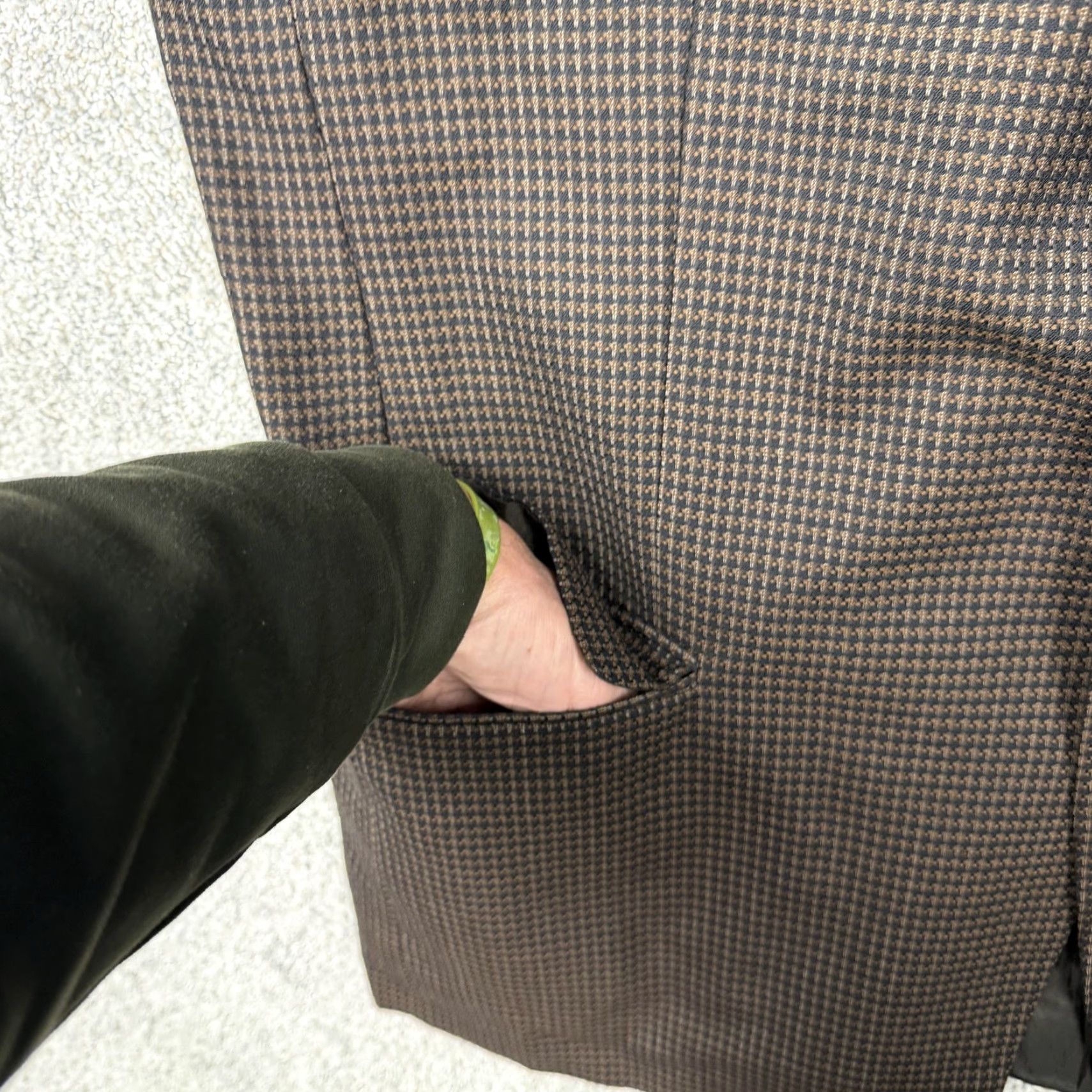 Jones New York Jones New York Sport Coat Mens 44 Brown Wool Check Tweed Blazer Business Size 44R - 5 Thumbnail