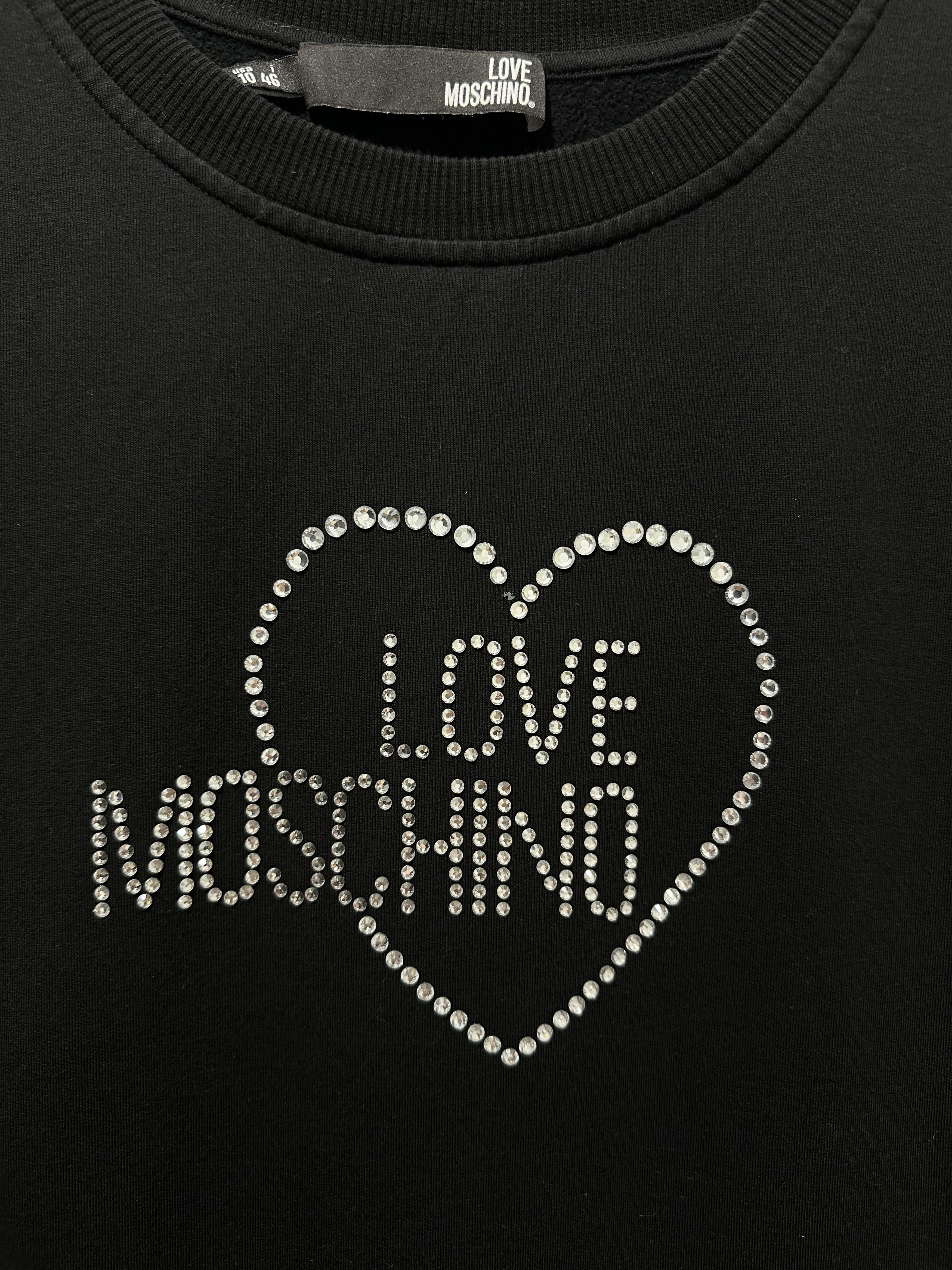Love Moschino Love Moschino Black Sweatshirt Dress US10 Size L / US 10 / IT 46 - 2 Thumbnail