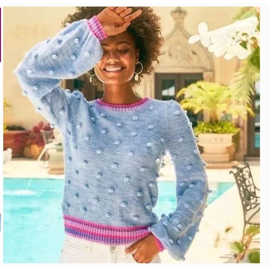Lilly Pulitzer NWT Lilly Pulitzer $168 Verna Sweater W’s XXS Blue Pink Size XXS / US 00 / IT 34 - 9 Thumbnail