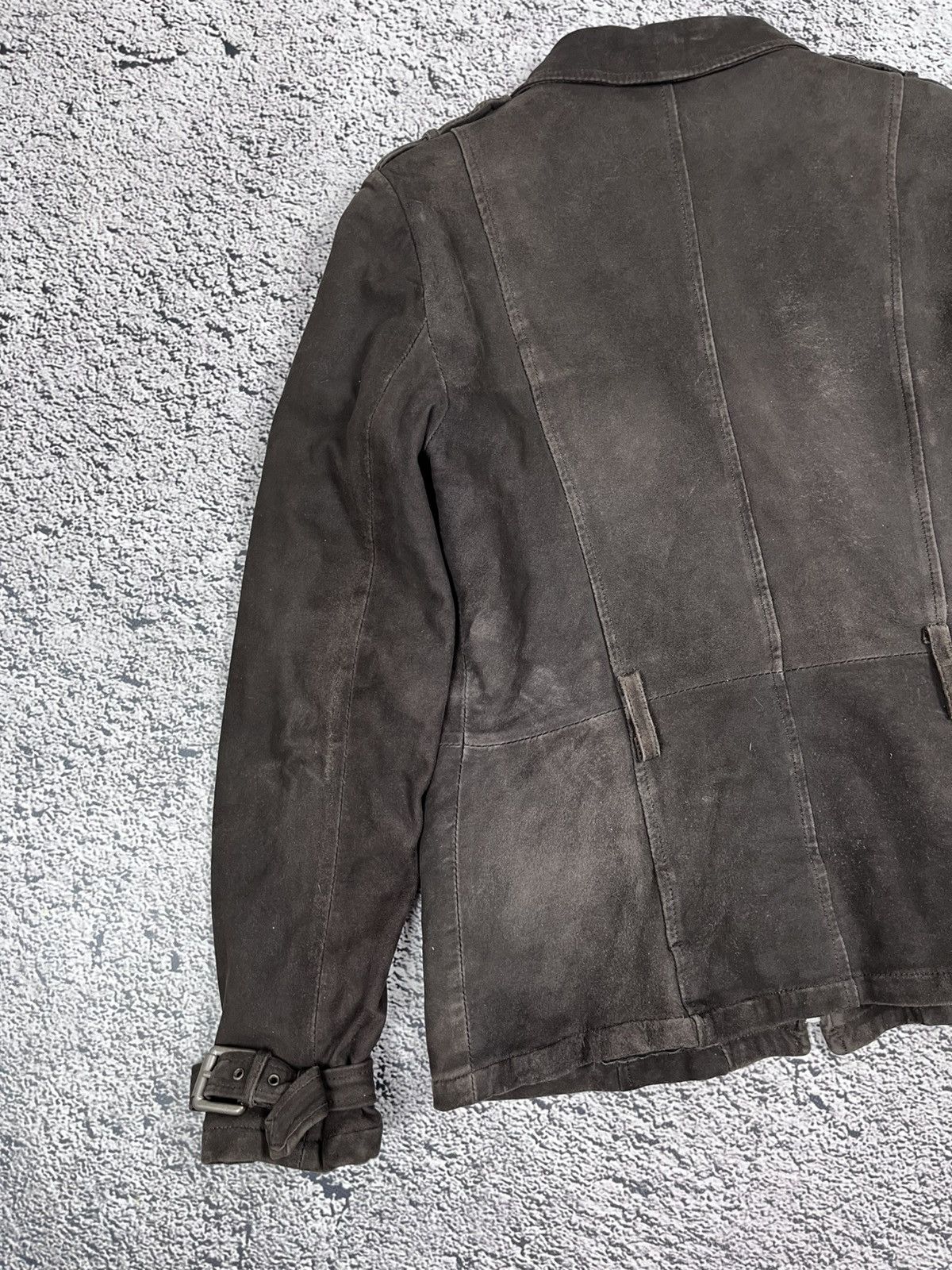 Max Mara Weekend Max Mara Suede Military Jacket Dark Brown Leather L Size L / US 10 / IT 46 - 10 Thumbnail