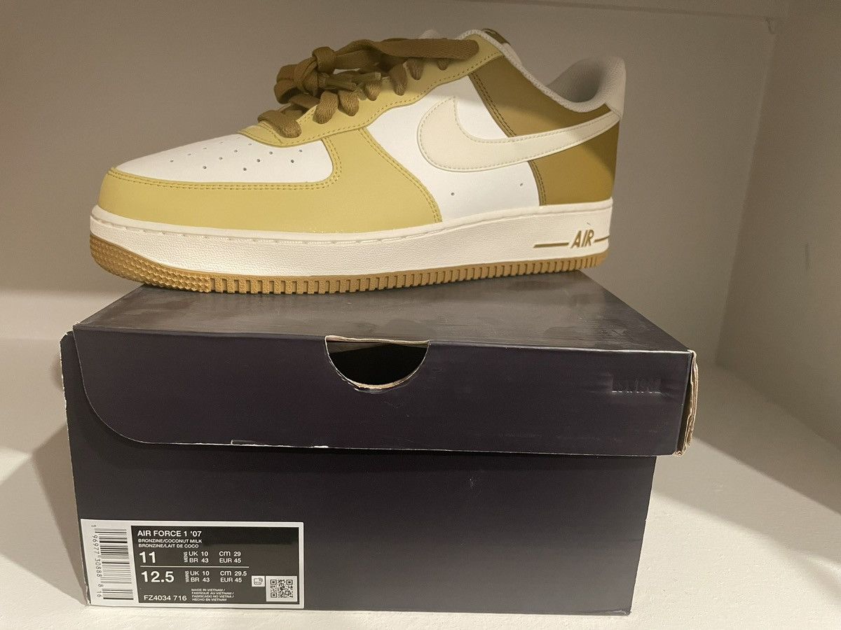 Nike Nike Air Force 1 07 AF1 Bronzine Saturn Gold Size US 11 / EU 44 - 4 Thumbnail