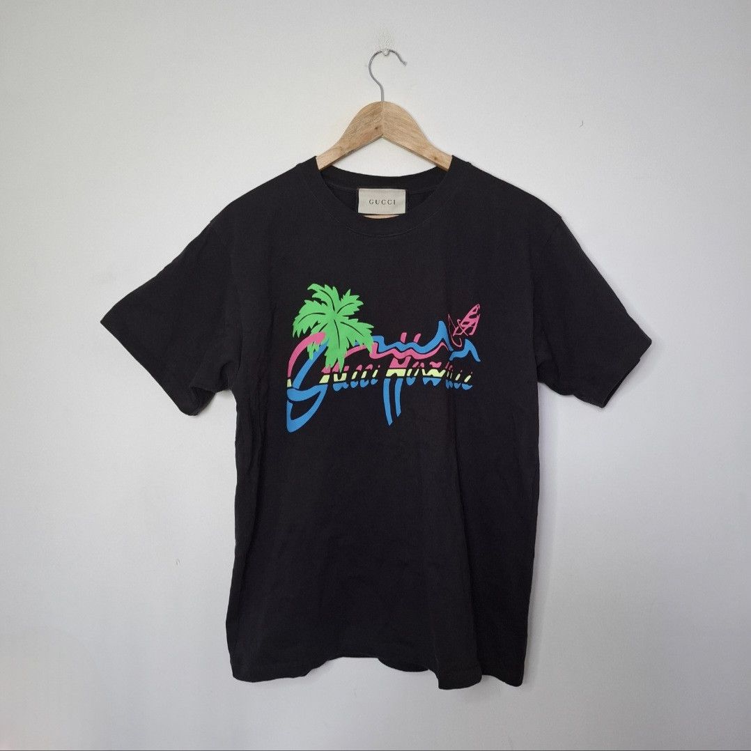 Gucci GUCCI Hawaii Beach Print Black T Shirt Size US XS / EU 42 / 0 - 1 Thumbnail