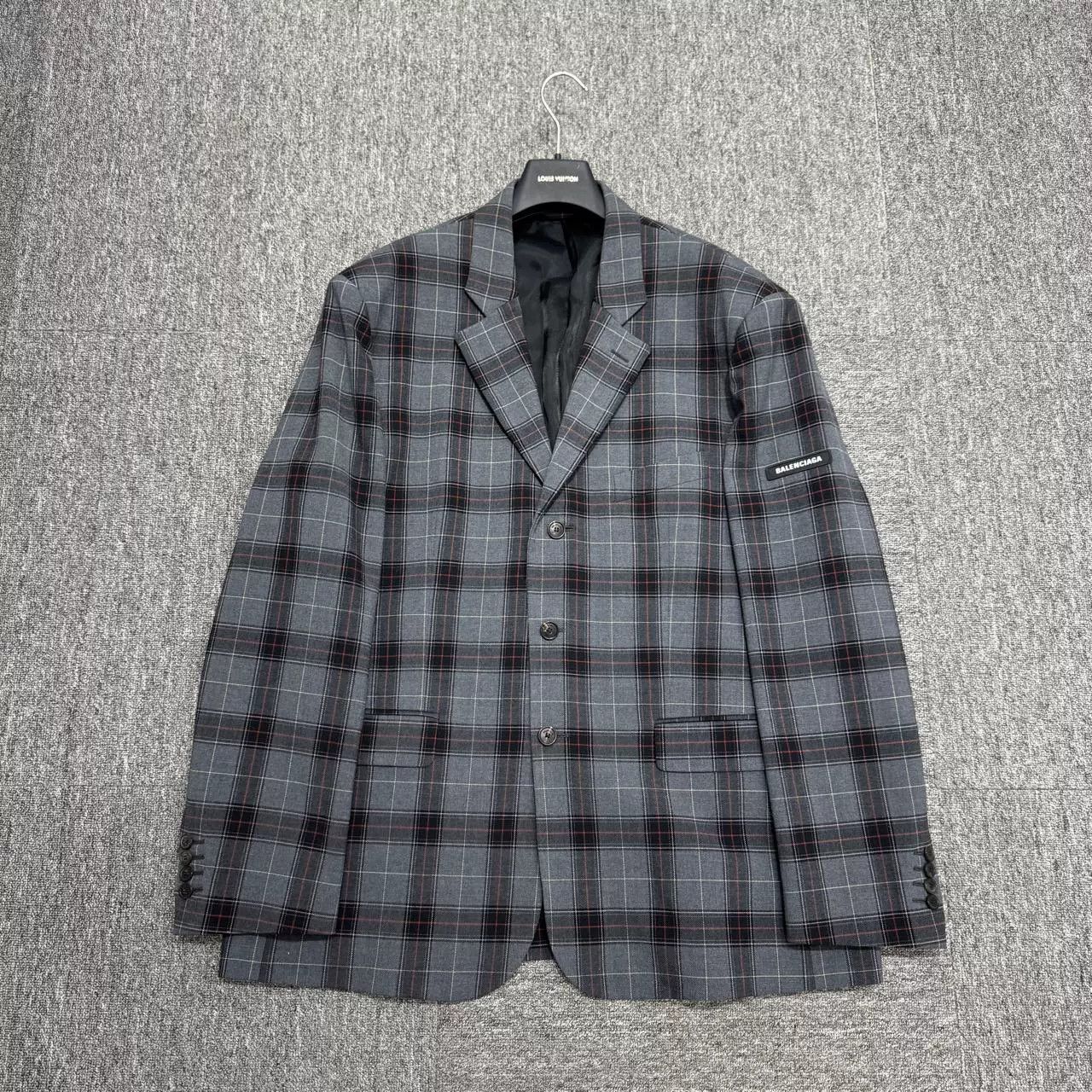 Balenciaga Plaid Checkered Blazer Jacket - dmc