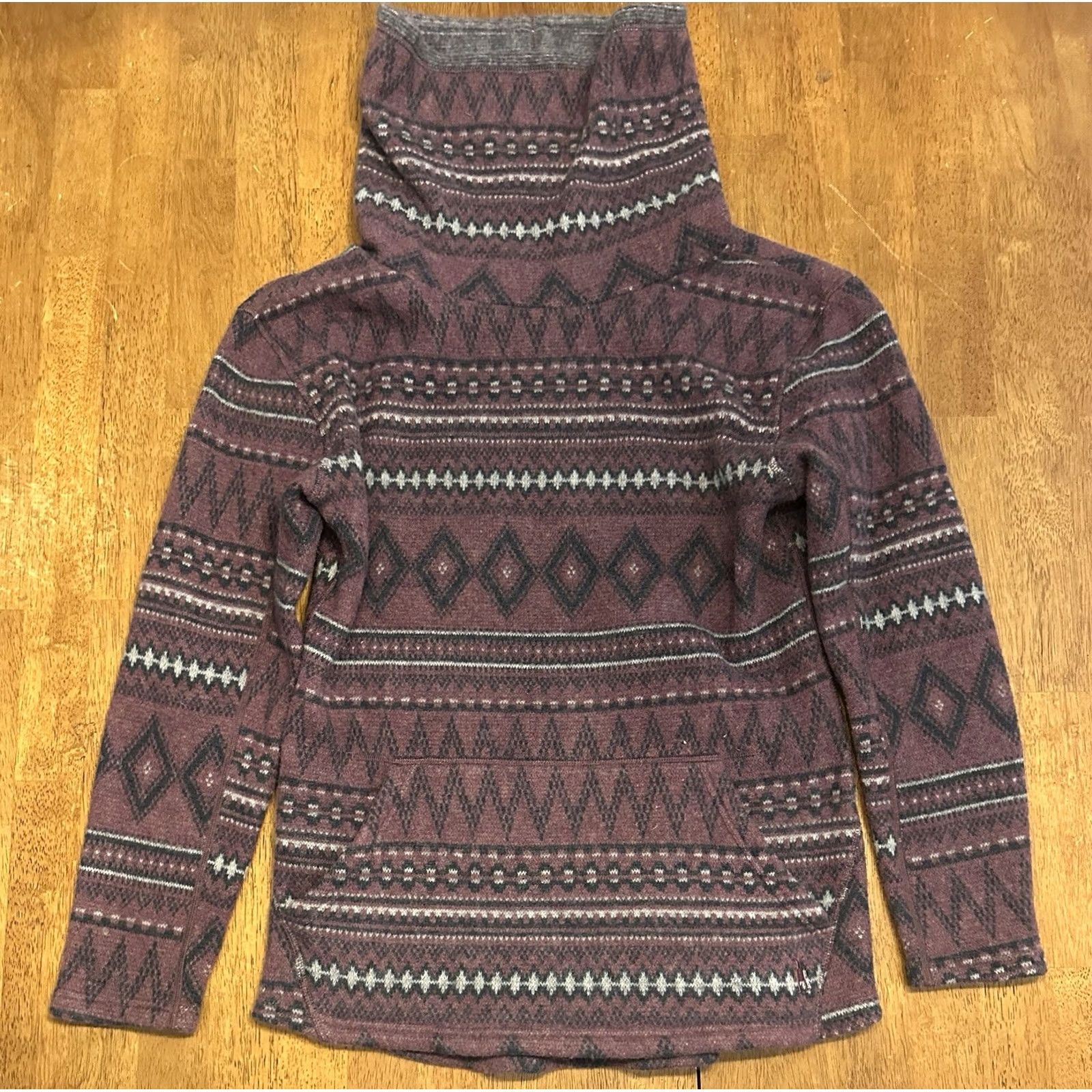 Smartwool Smartwool Hudson Trail Cowl Neck Pullover Aztec Sweater Medium Women’s Purple Shirt Pullover Womens Size M / US 6-8 / IT 42-44 - 2 Thumbnail