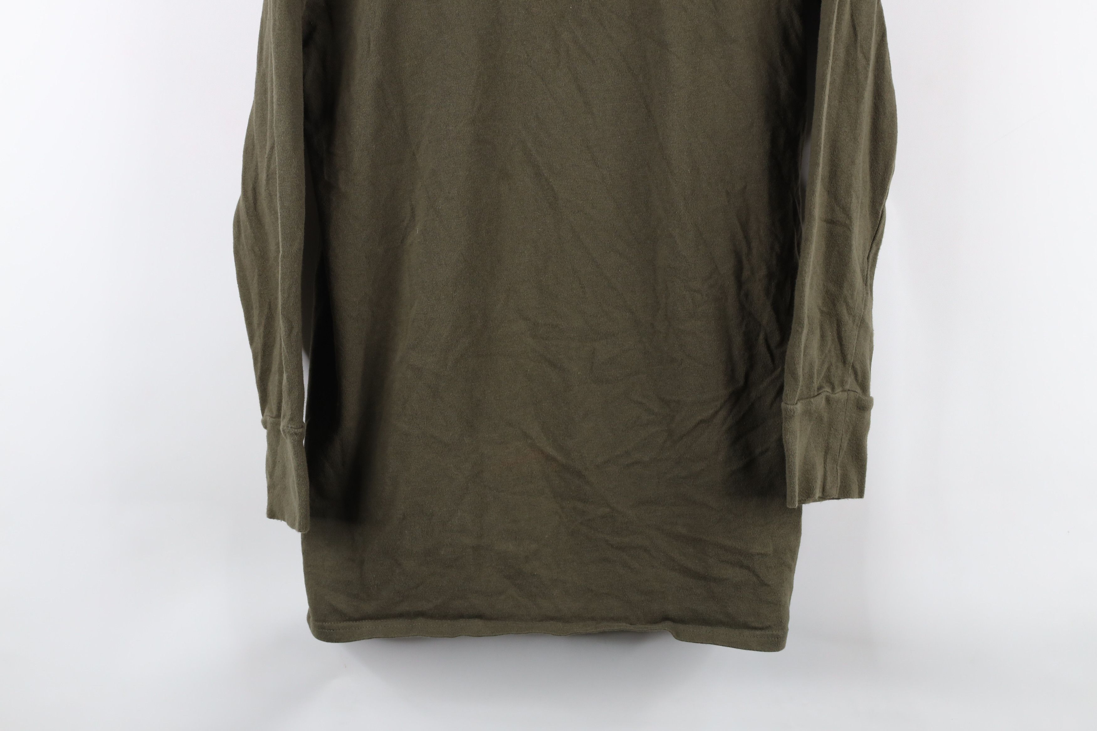 Vintage Vintage German Military Cotton Half Zip Pullover Top Green Size US L / EU 52-54 / 3 - 3 Thumbnail
