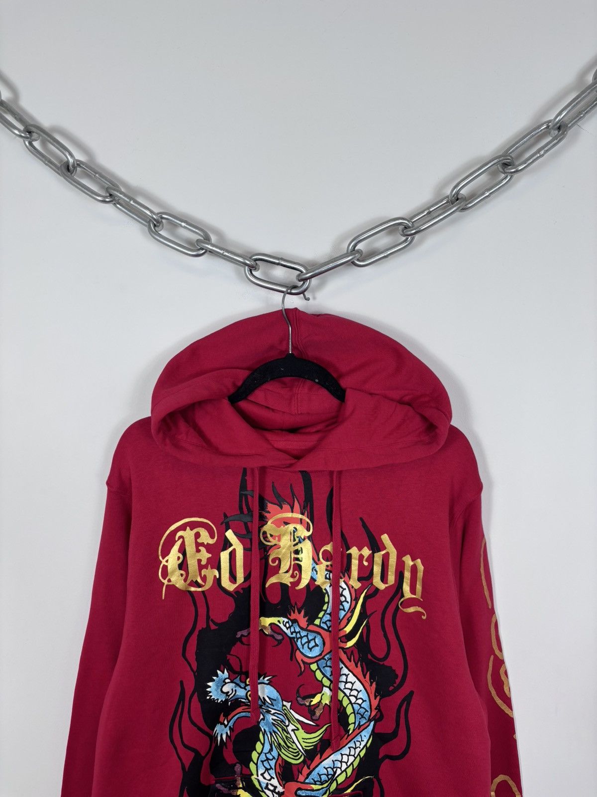 Ed Hardy Ed Hardy NWT Men’s Y2K Red Big Dragon Tattoo Logo Hoodie Size US L / EU 52-54 / 3 - 3 Thumbnail