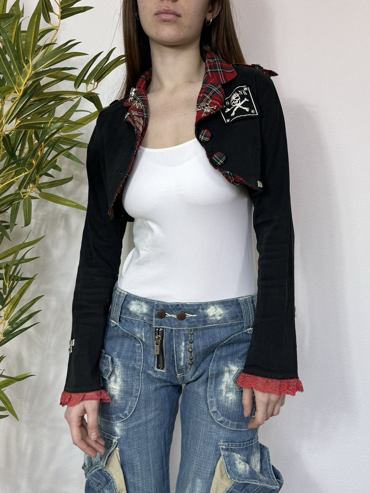 Vintage VINTAGE XS PUNK 2000s CROP JACKET Size M / US 6-8 / IT 42-44 - 10 Thumbnail