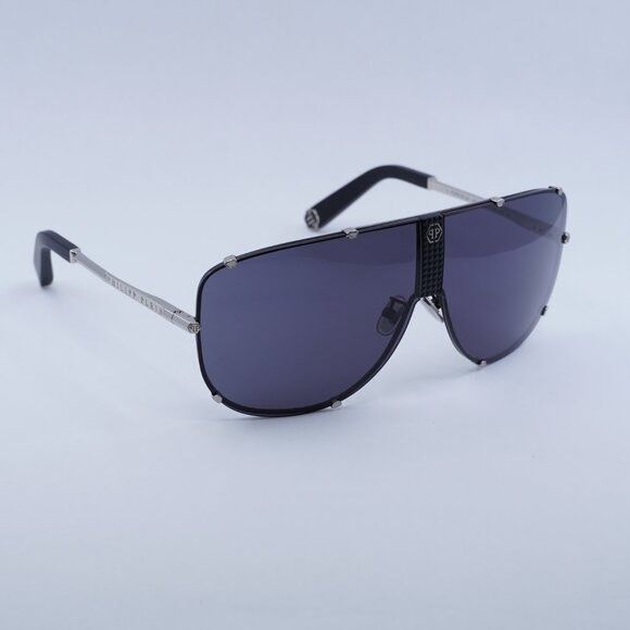 🕶️ New Philipp Plein SPP075M 0K07 Sunglasses - Silver Frame