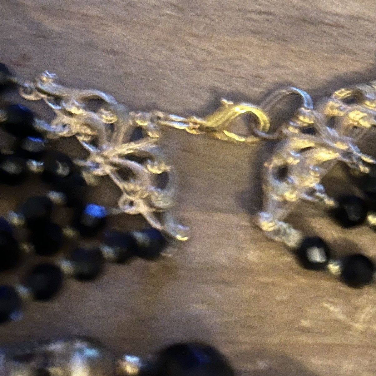Vintage Vintage multi strand rope chain and black glass bead necklac Size ONE SIZE - 6 Thumbnail