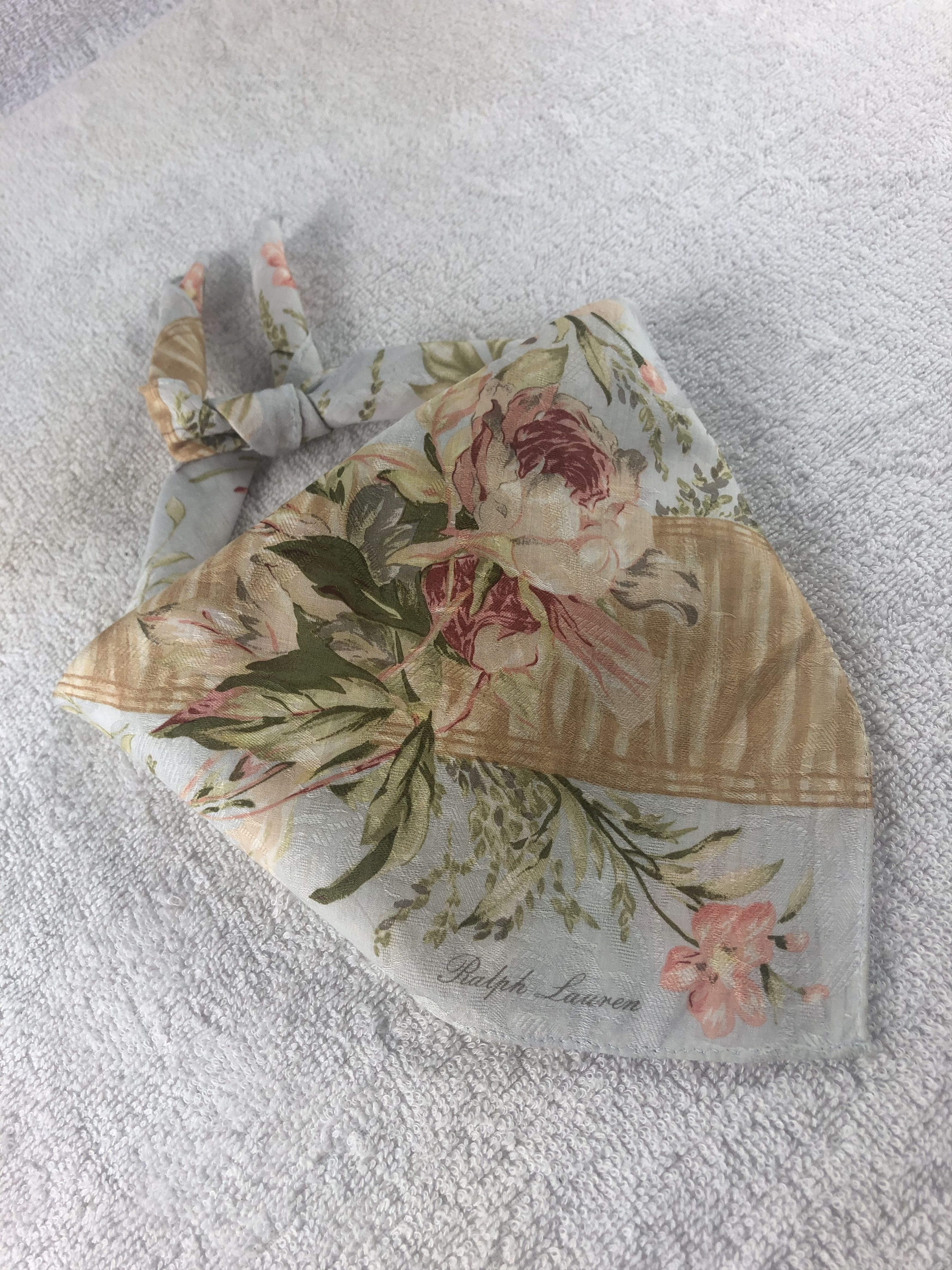 Polo Ralph Lauren × Ralph Lauren × Vintage Ralph Lauren Floral Handkerchief / Bandana / Neckerchief Size ONE SIZE - 2 Thumbnail