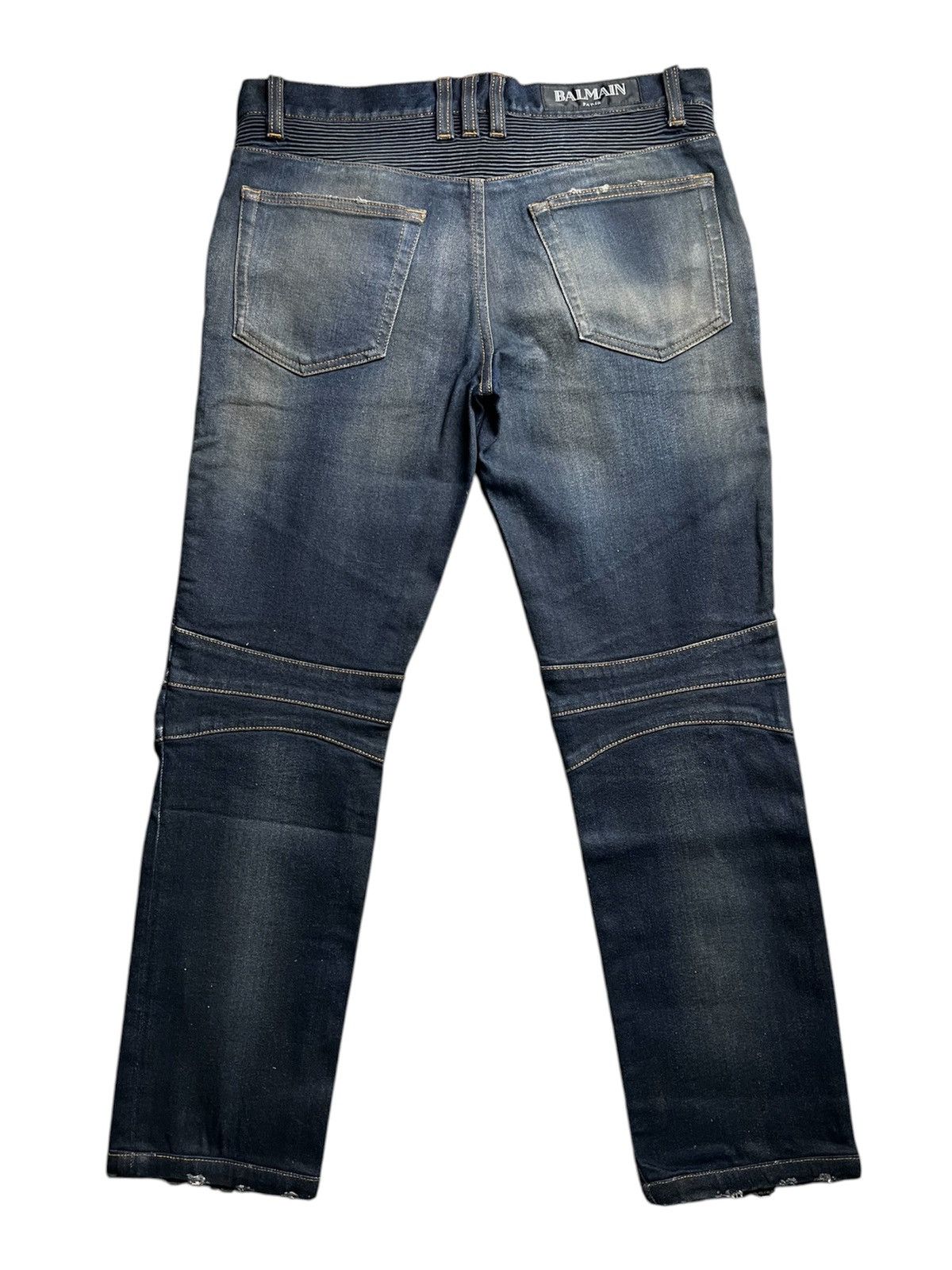 Balmain Balmain Biker Denim Darkwash Size US 29 - 2 Thumbnail