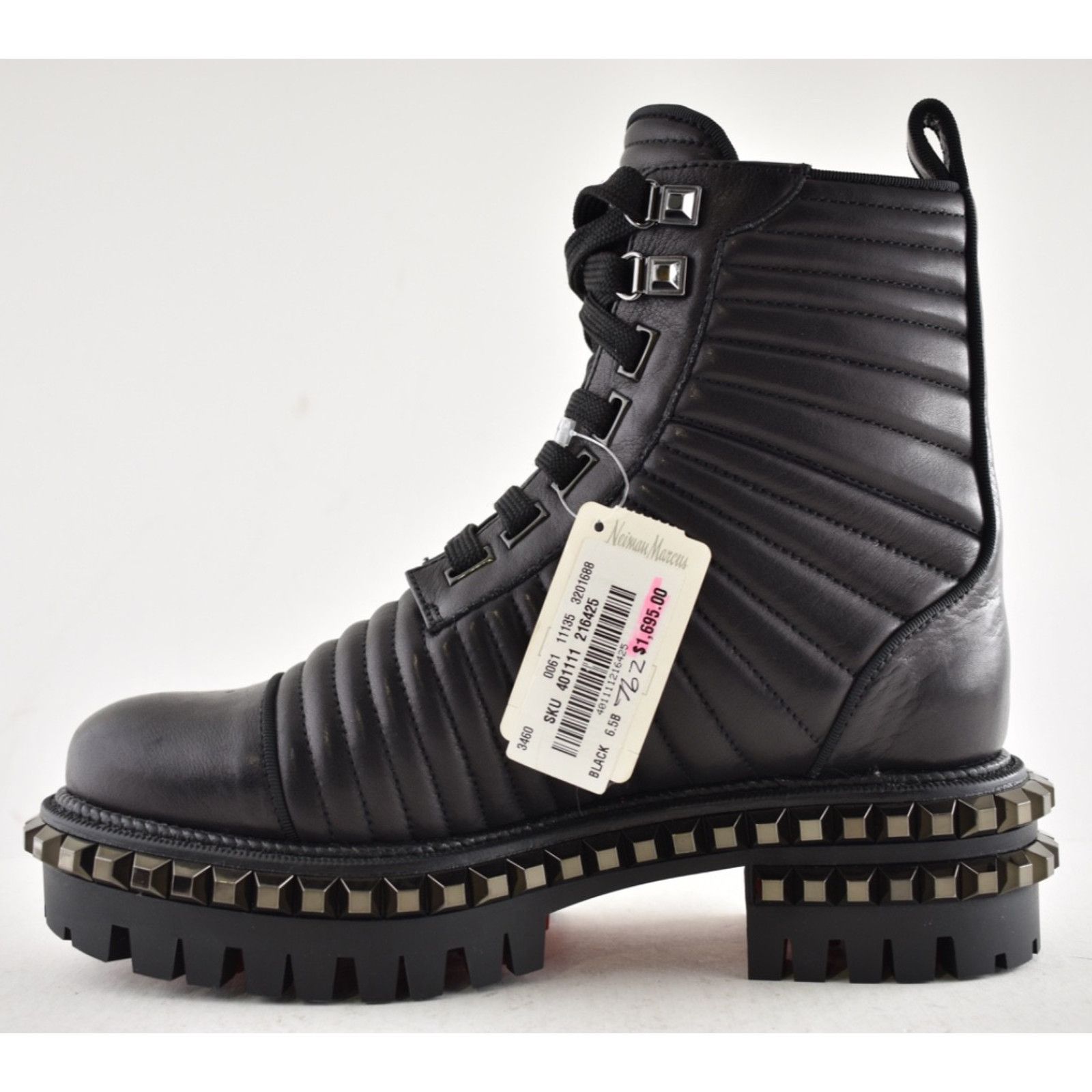 Christian Louboutin Christian Louboutin Yetota Flat Calf Leather Black Spike Size US 6.5 / IT 36.5 - 7 Thumbnail