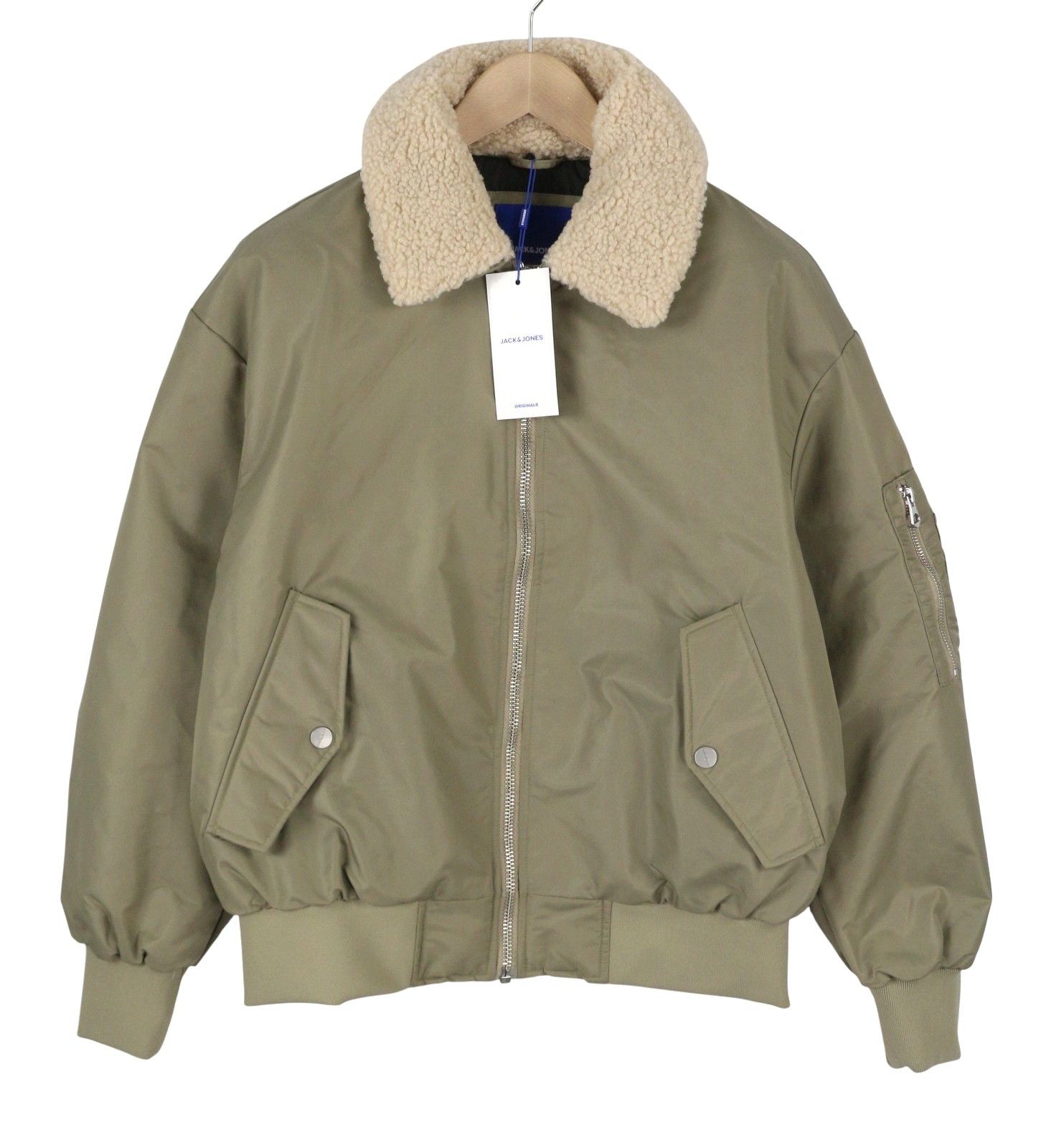Jack & Jones JORQUEENS BOMBER M Silver Sage Oversized Zip 88020 Size US M / EU 48-50 / 2 - 1 Thumbnail