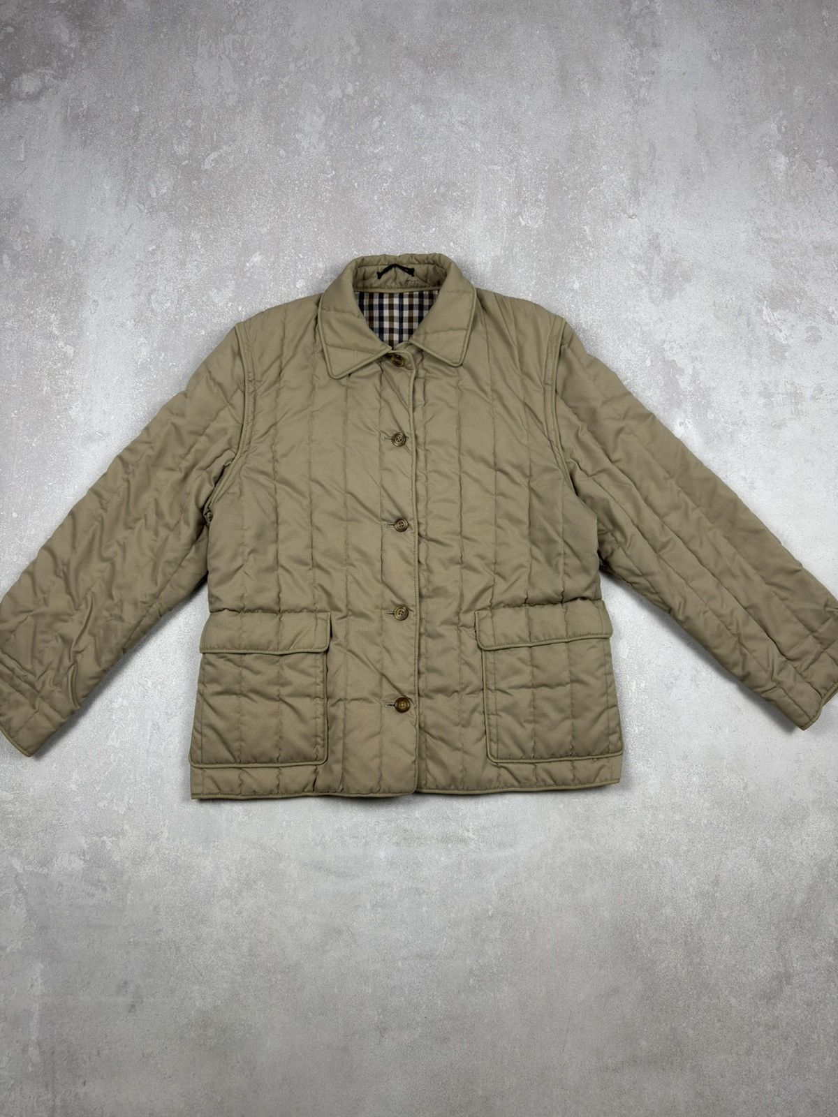 Aquascutum Vintage Aquascutum Quilted 2 in 1 Beige Jacket Gilet Nova Size M / US 6-8 / IT 42-44 - 20 Thumbnail