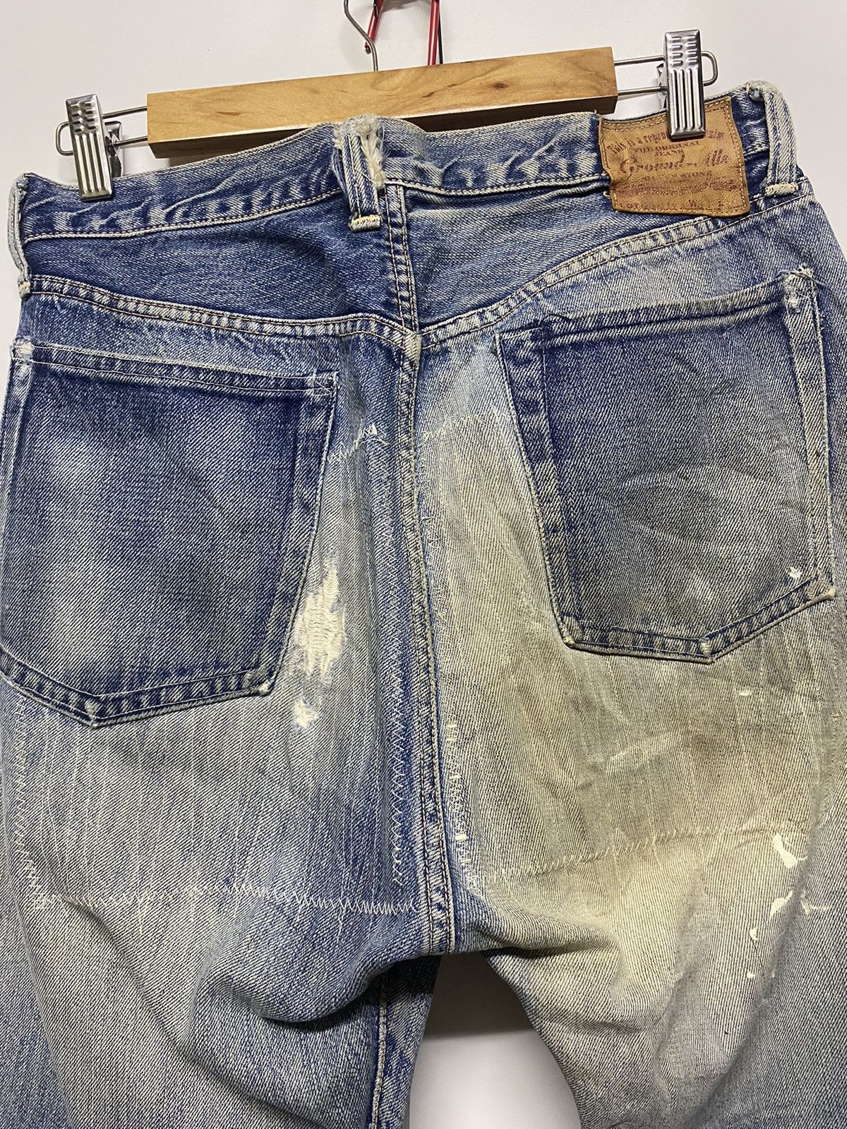 Japanese Brand × Vintage Vintage Ground-Alls Japanese Brand Distressed Denim Jeans Size US 30 / EU 46 - 15 Thumbnail