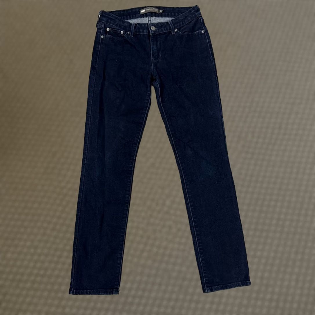 Levi's Levi’s Slim Leg Jeans Womens 26 Blue Dark Wash Stretch Mid Rise 5-Pocket Denim Regular Inseam 28 Size 26" / US 2 / IT 38 - 1 Thumbnail