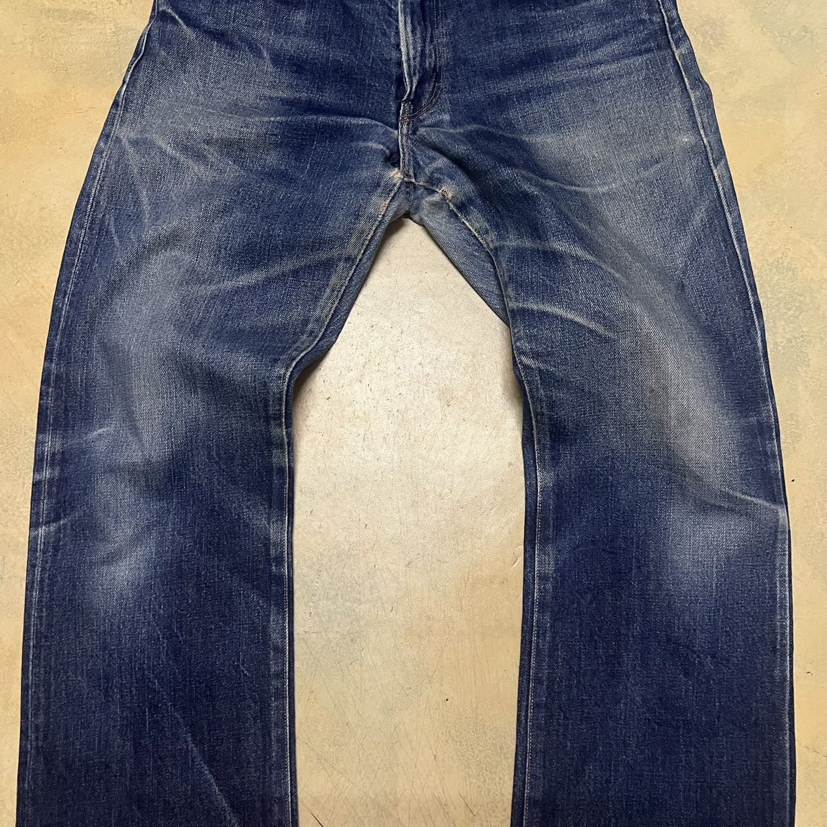 Japanese Brand Back Number Selvedge Distressed Design Denim Jeans Size US 33 - 4 Thumbnail