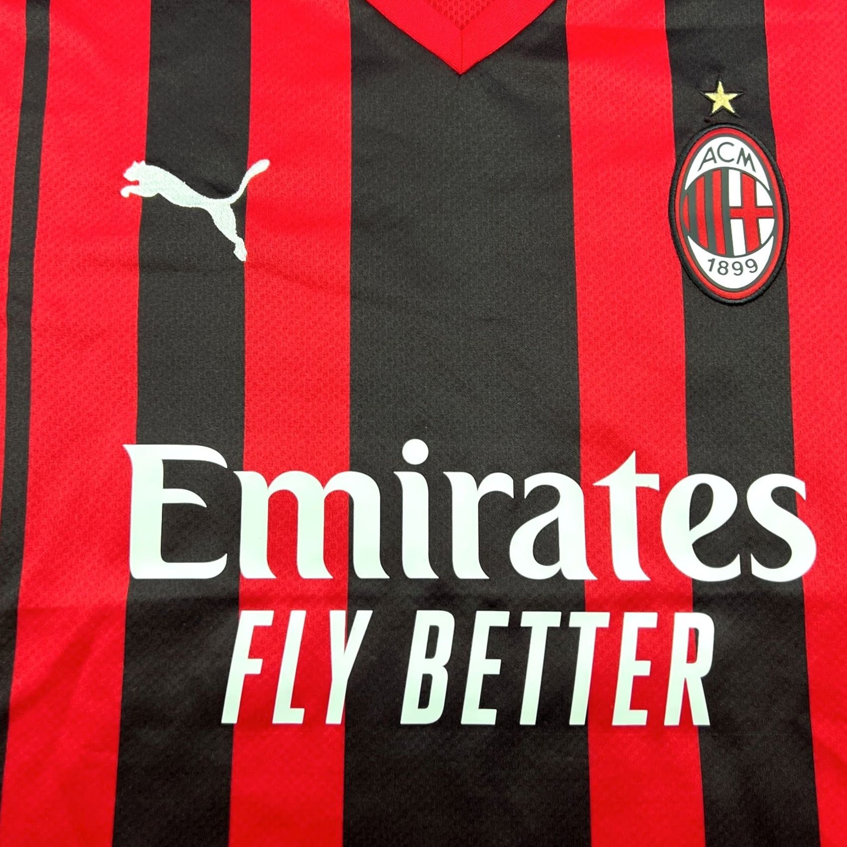 Puma PUMA AC Milan 2021 2022 Home Football Jersey Shirt Medium Multicolor Short Sleeve Crew Neck Mens Soccer Shirt Size US M / EU 48-50 / 2 - 5 Thumbnail
