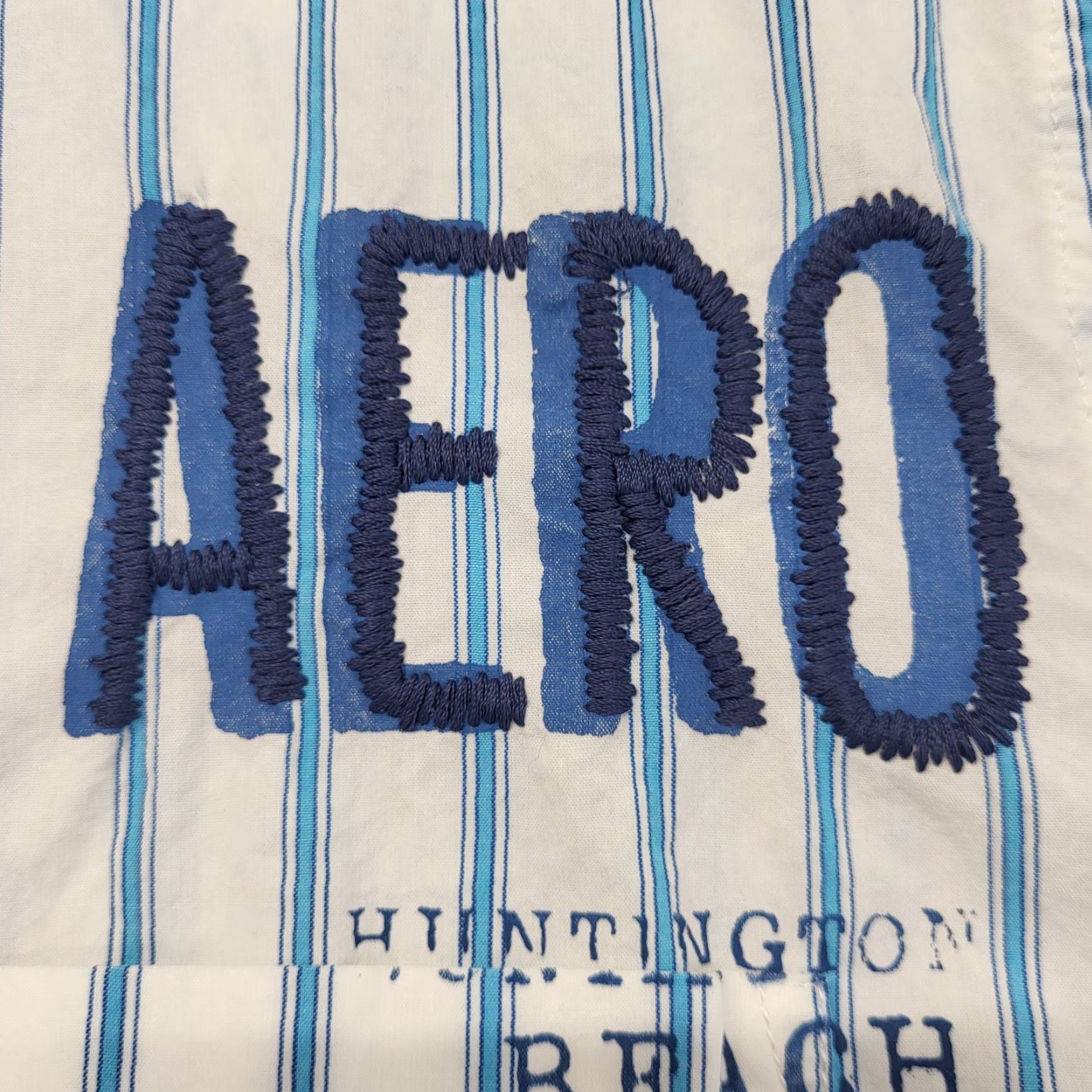 Vintage Aero Aeropostale Blue Striped Logo Long Sleeve Button Down Shirt Mens Medium Size US M / EU 48-50 / 2 - 4 Thumbnail