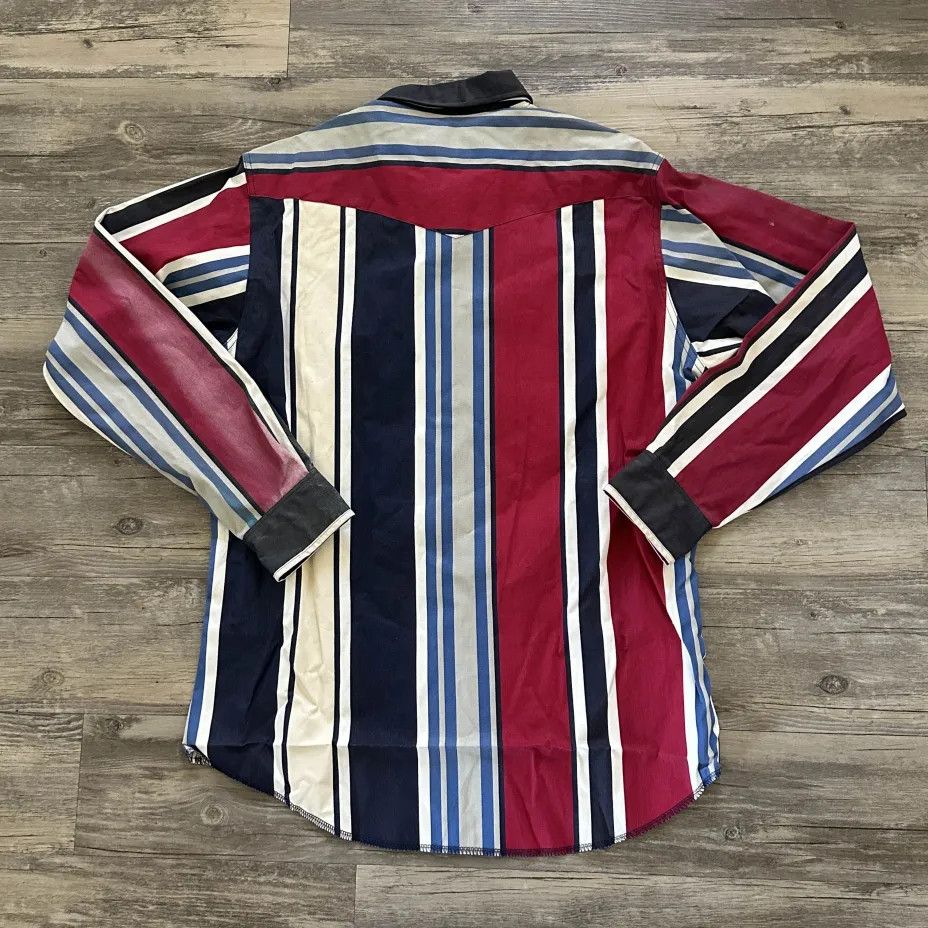 Wrangler Vintage Wrangler Brushpopper Western Striped Shirt Size US XL / EU 56 / 4 - 5 Thumbnail