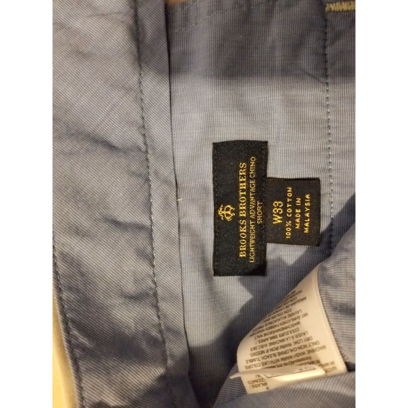 Brooks Brothers Mens Brooks Brothers Khaki Shorts 33 Cotton Chino Beige 9in Inseam Regular Mens Size US 33 - 3 Thumbnail