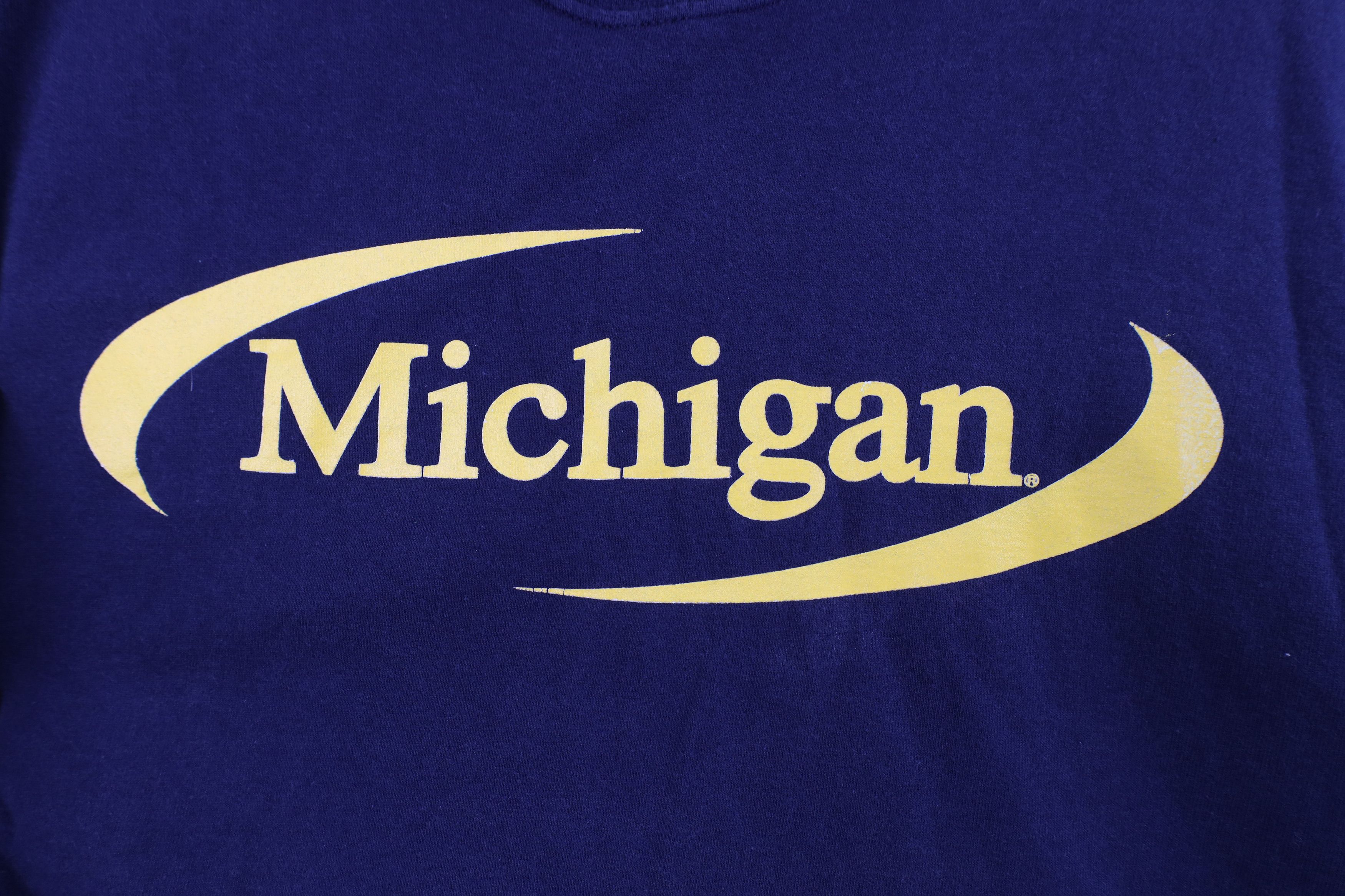 Vintage Vintage 90s Heavyweight University of Michigan T-Shirt Blue Size US XXL / EU 58 / 5 - 4 Thumbnail