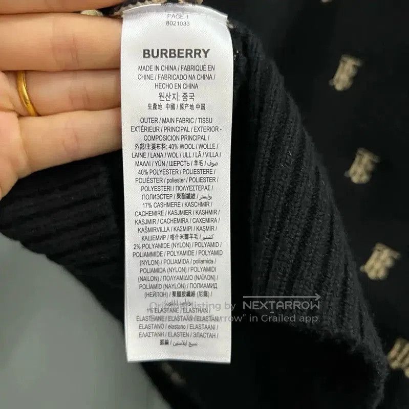 Burberry Burberry Black Wool Cardigan for Women. Size M / US 6-8 / IT 42-44 - 3 Thumbnail