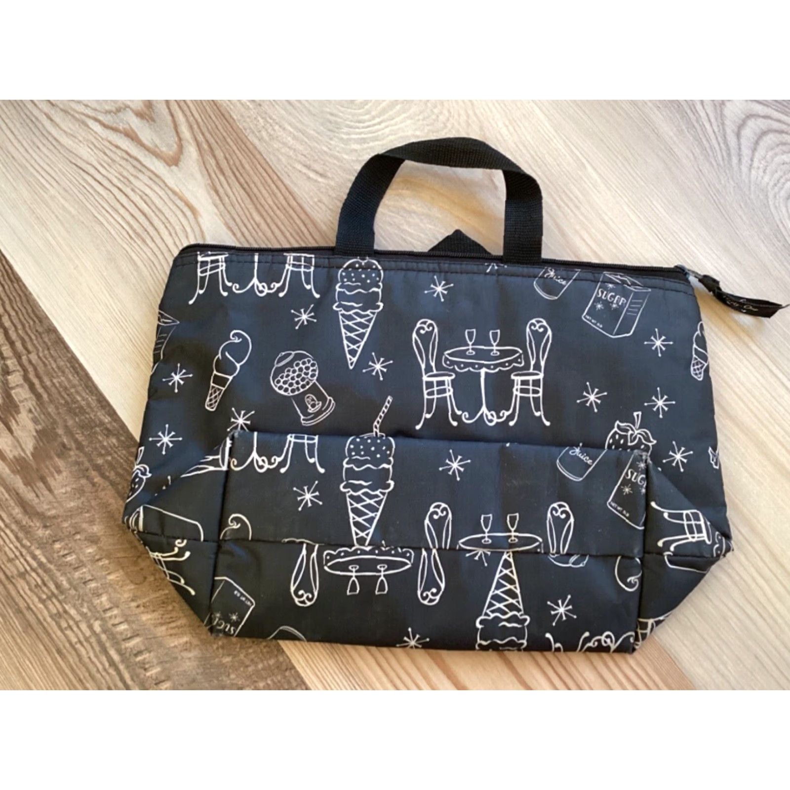 Vintage Thirty-One Insulated Thermal Tote Bag - Black & White Monogrammed in Red Size ONE SIZE - 3 Thumbnail