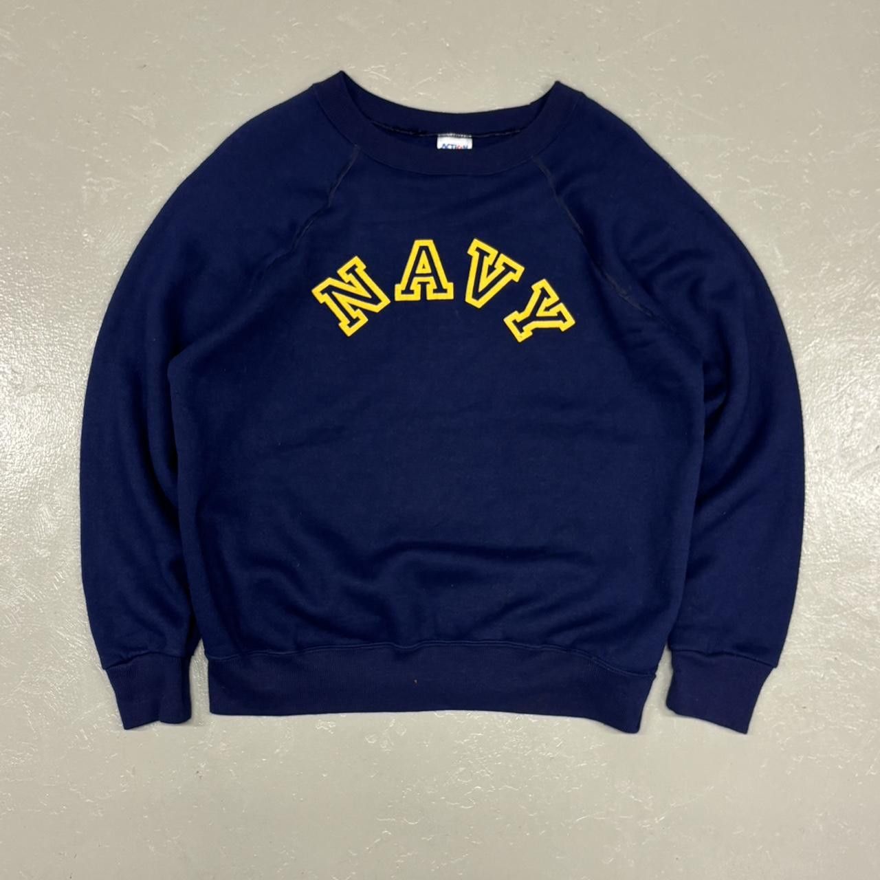 Vintage Vintage Navy Action Sportswear Sweatshirt Size US L / EU 52-54 / 3 - 1 Thumbnail