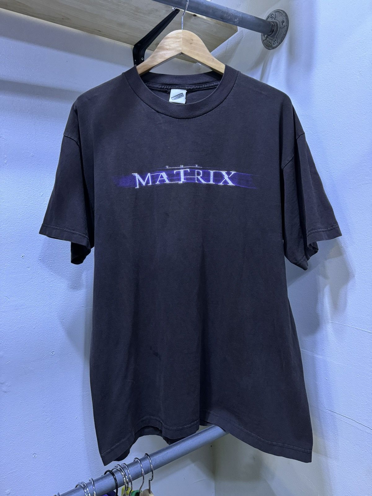 image of Movie x Vintage The Matrix 1999 Promo T Shirt Size XL in Brown, Men's