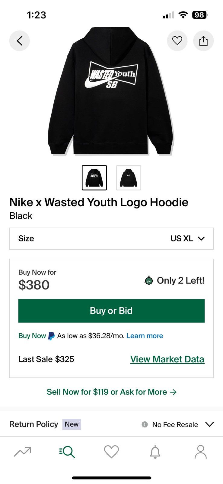 Nike Nike SB x Wasted Youth Logo Hoodie Verdy Size US XL / EU 56 / 4 - 7 Thumbnail