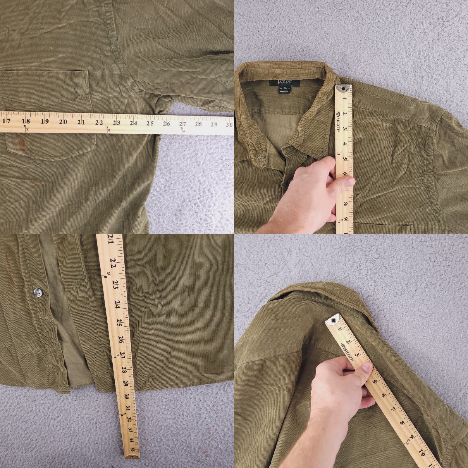 J.Crew J. Crew Shirt Mens XL Green Corduroy Chore Work Button Long Sleeve Relaxed Baggy Size US XL / EU 56 / 4 - 8 Thumbnail