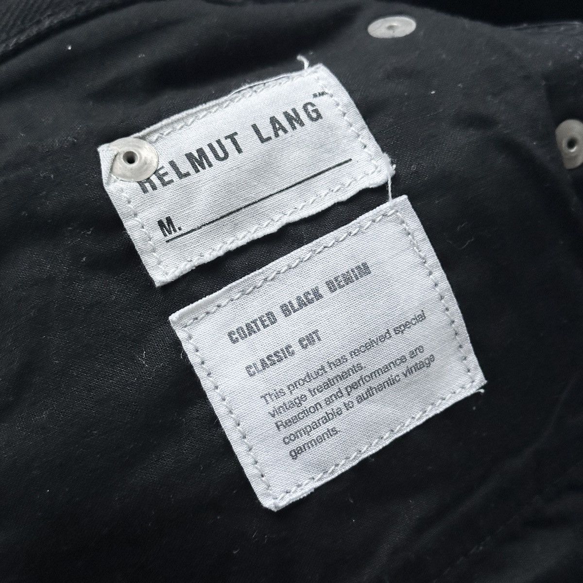 Helmut Lang × Vintage 2000’s Wax Coated Black Denim Size US 33 - 5 Thumbnail