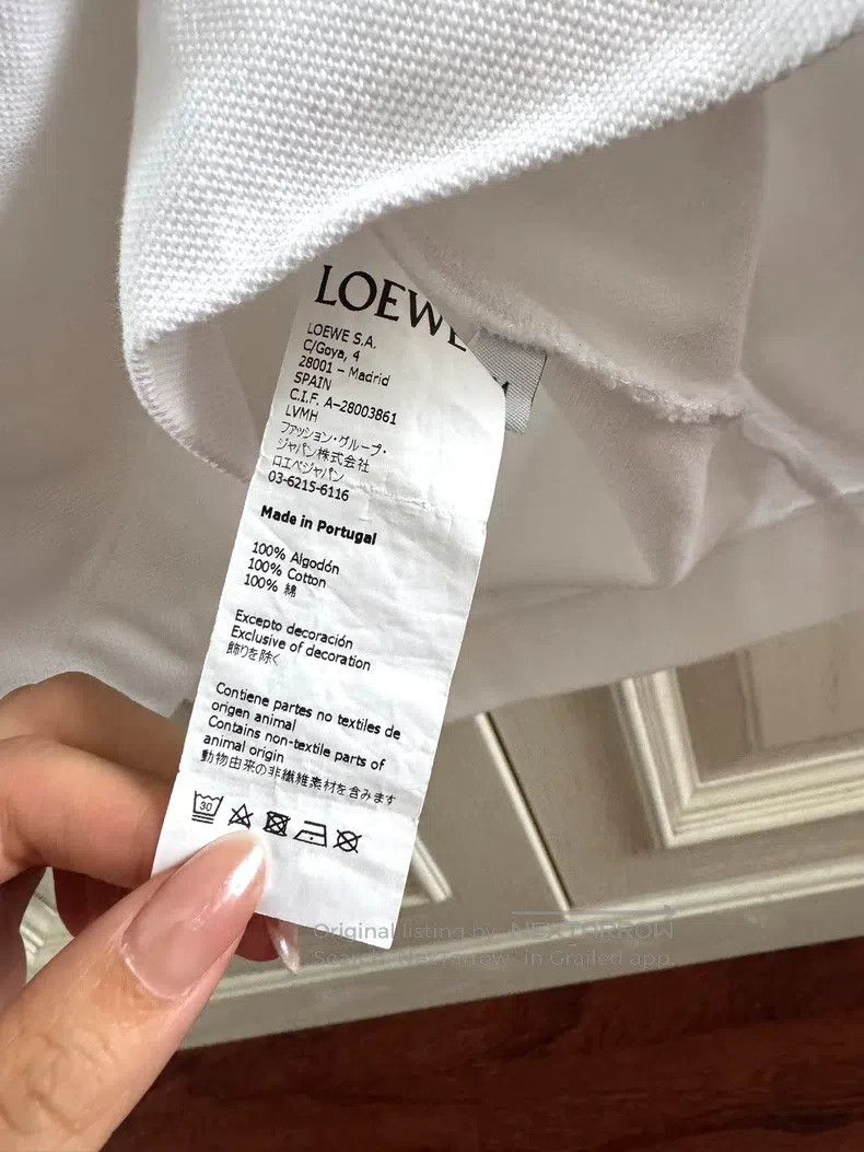 Loewe Loewe Men's White Polo T-Shirt Size US M / EU 48-50 / 2 - 6 Thumbnail