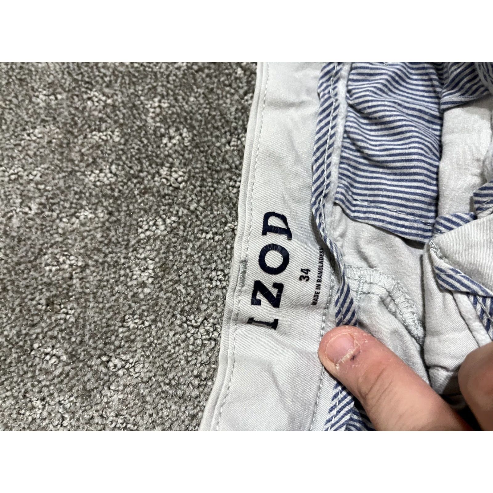 Izod IZOD Cargo Shorts Men’s 34 Flat Front Chino Gray Casual Breathable Size US 34 / EU 50 - 3 Thumbnail