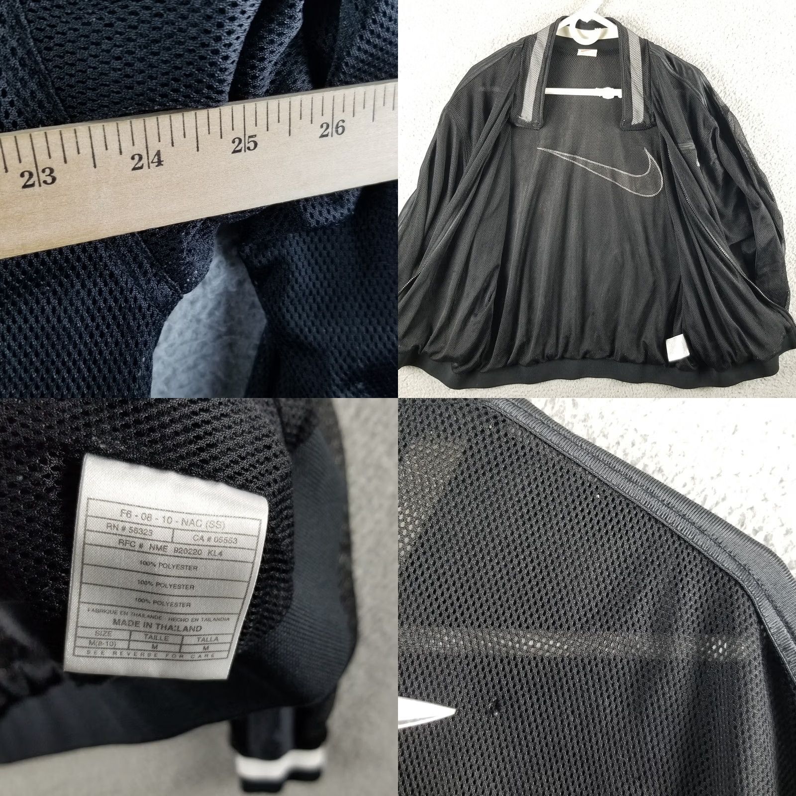 Nike VTG Nike Womens Check Sheer Full Zip Crop Jacket Medium 8-10 Sewn Center Swoosh Size M / US 6-8 / IT 42-44 - 8 Thumbnail