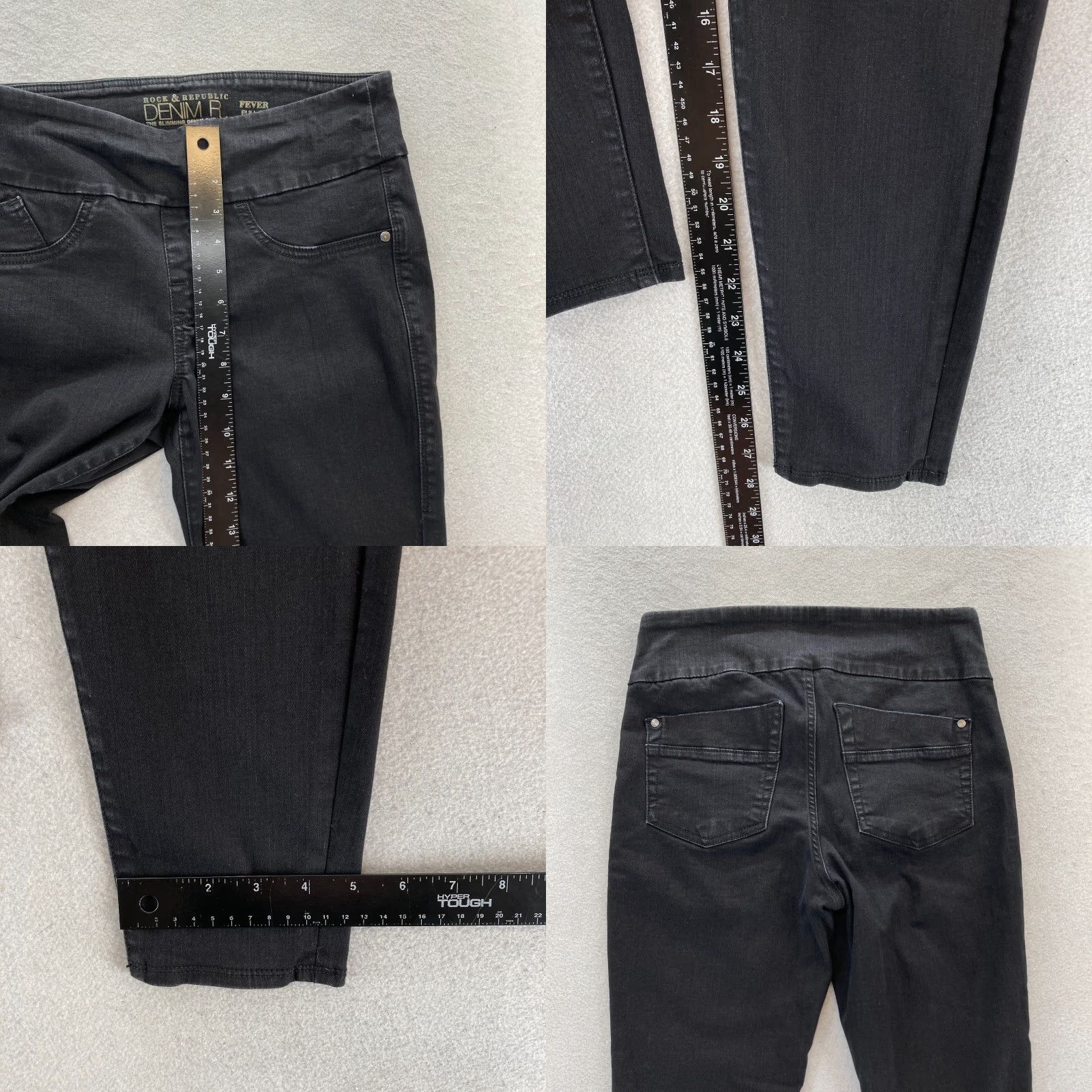 Vintage Rock & Republic Denim RX Fever Pull On Jeans Women's 8 Black Stretch Grunge Y2K Slim Skinny Denim Rock & Republic Jeans Womens 8 Black Grunge Y2K Size 30" / US 8 / IT 44 - 8 Thumbnail