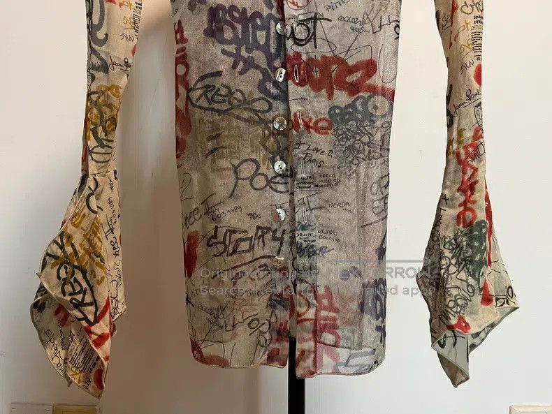Vintage vintage Graffiti Tulle Top Shirt Size US S / EU 44-46 / 1 - 7 Thumbnail