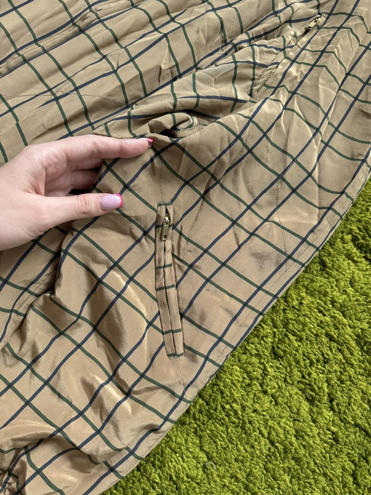 Designer × Vintage × Vitaliano Pancaldi 100% silk checkered vintage jacket Size US M / EU 48-50 / 2 - 6 Thumbnail
