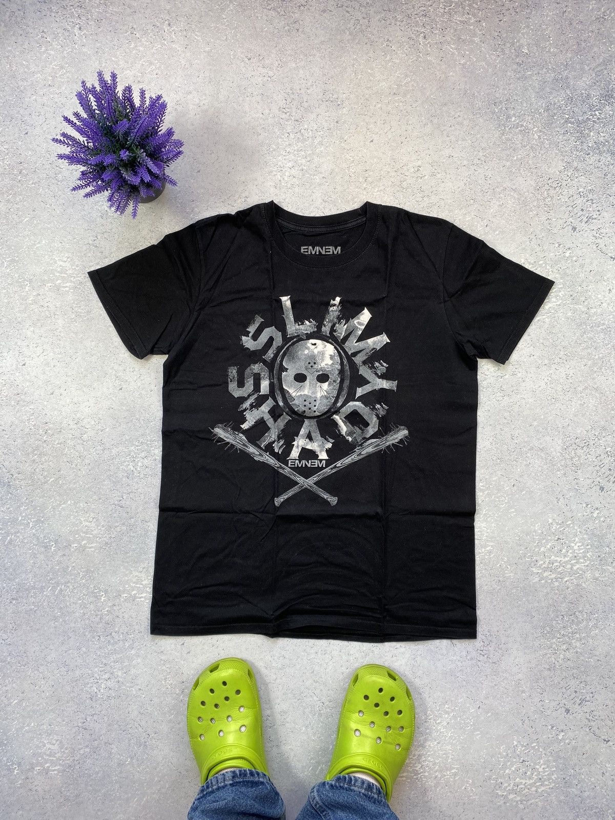 Eminem × Rap Tees Eminem Men’s Black Rap Tees With Big Centre Logo Size Medium Size US M / EU 48-50 / 2 - 2 Thumbnail