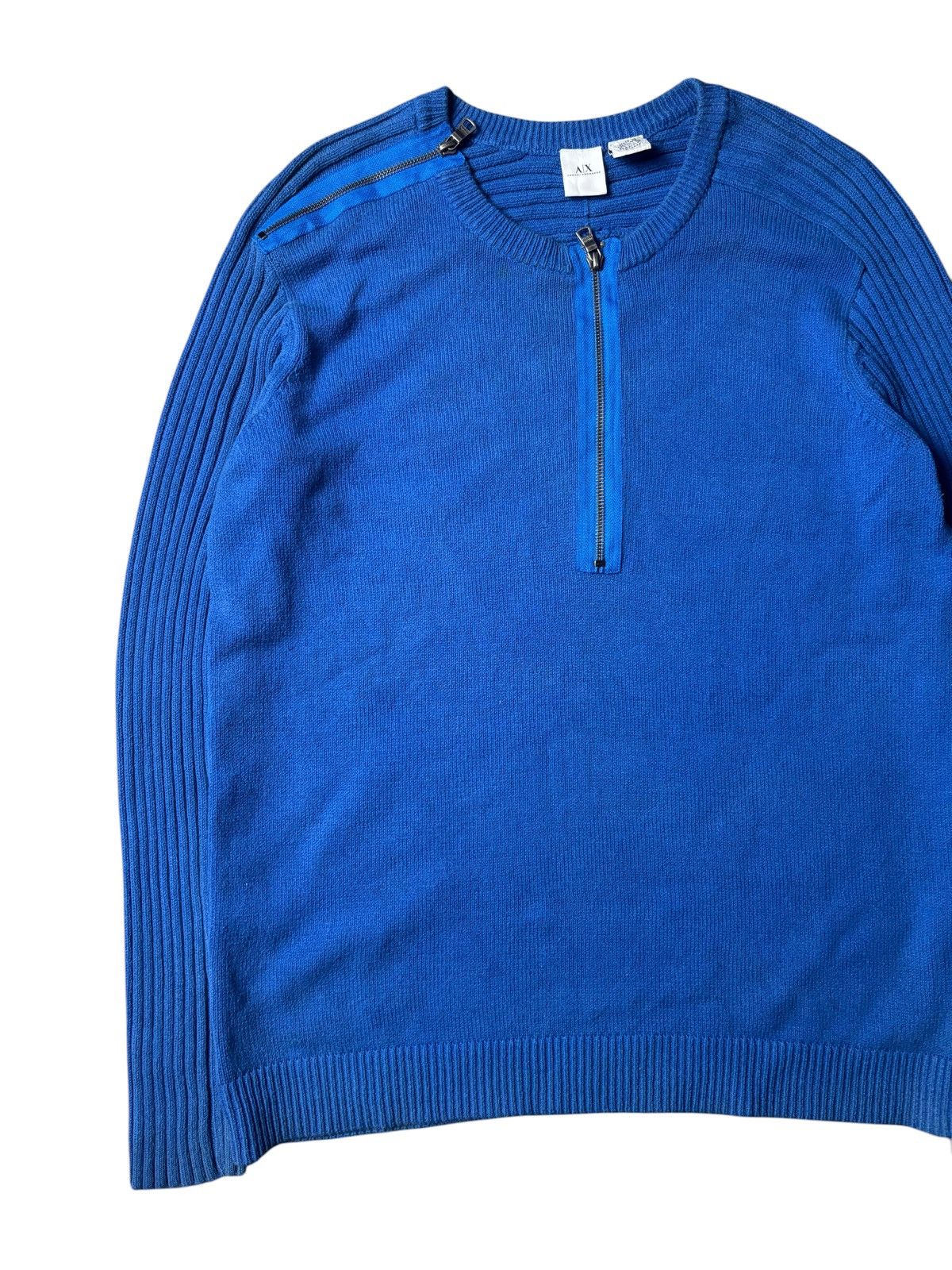 Armani Exchange 2000s Armani Echange Knit Pullover w/ Dual Zip Front Size US L / EU 52-54 / 3 - 2 Thumbnail